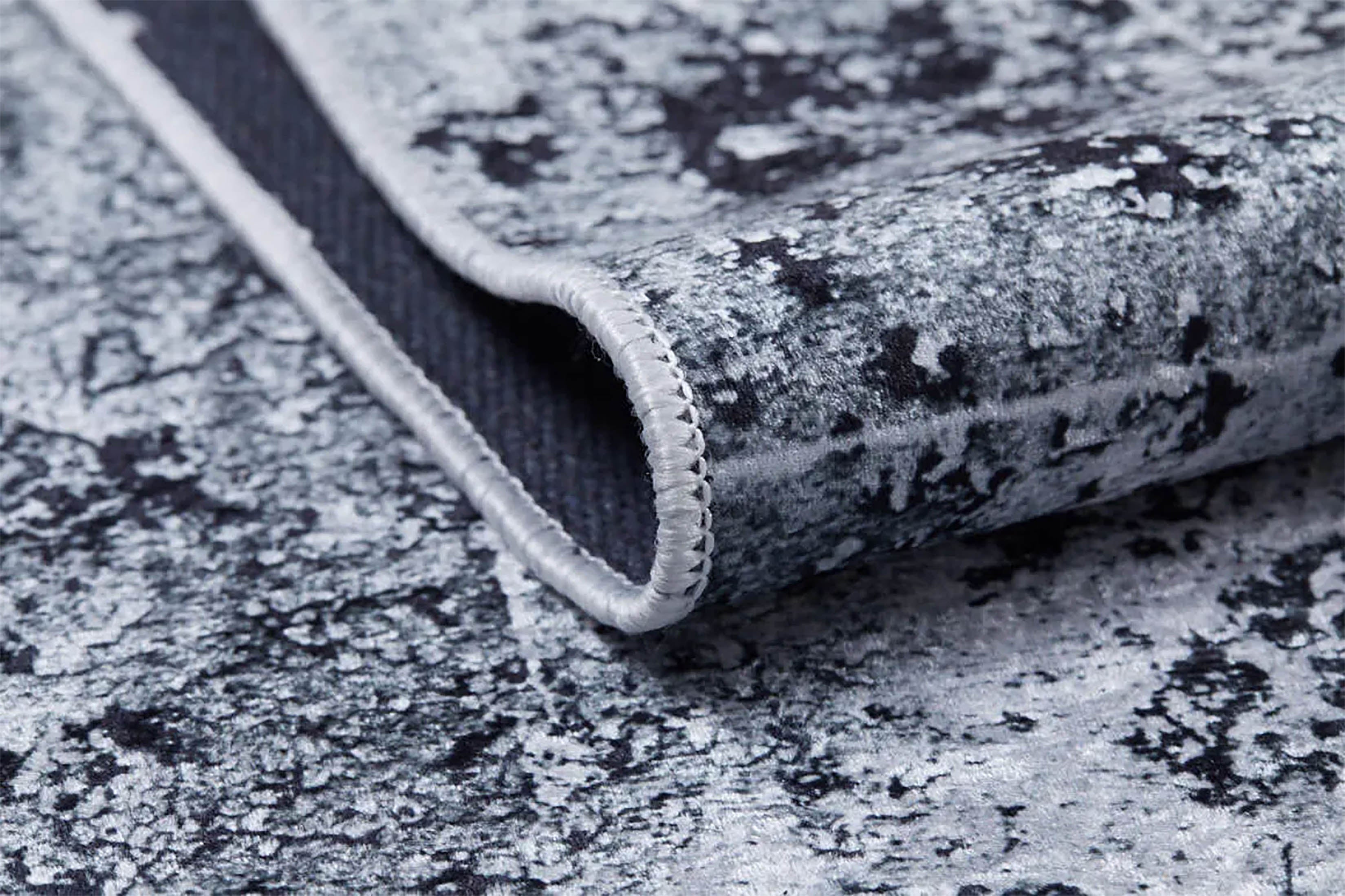 Clover Abstract Modern Black Decorative Rug