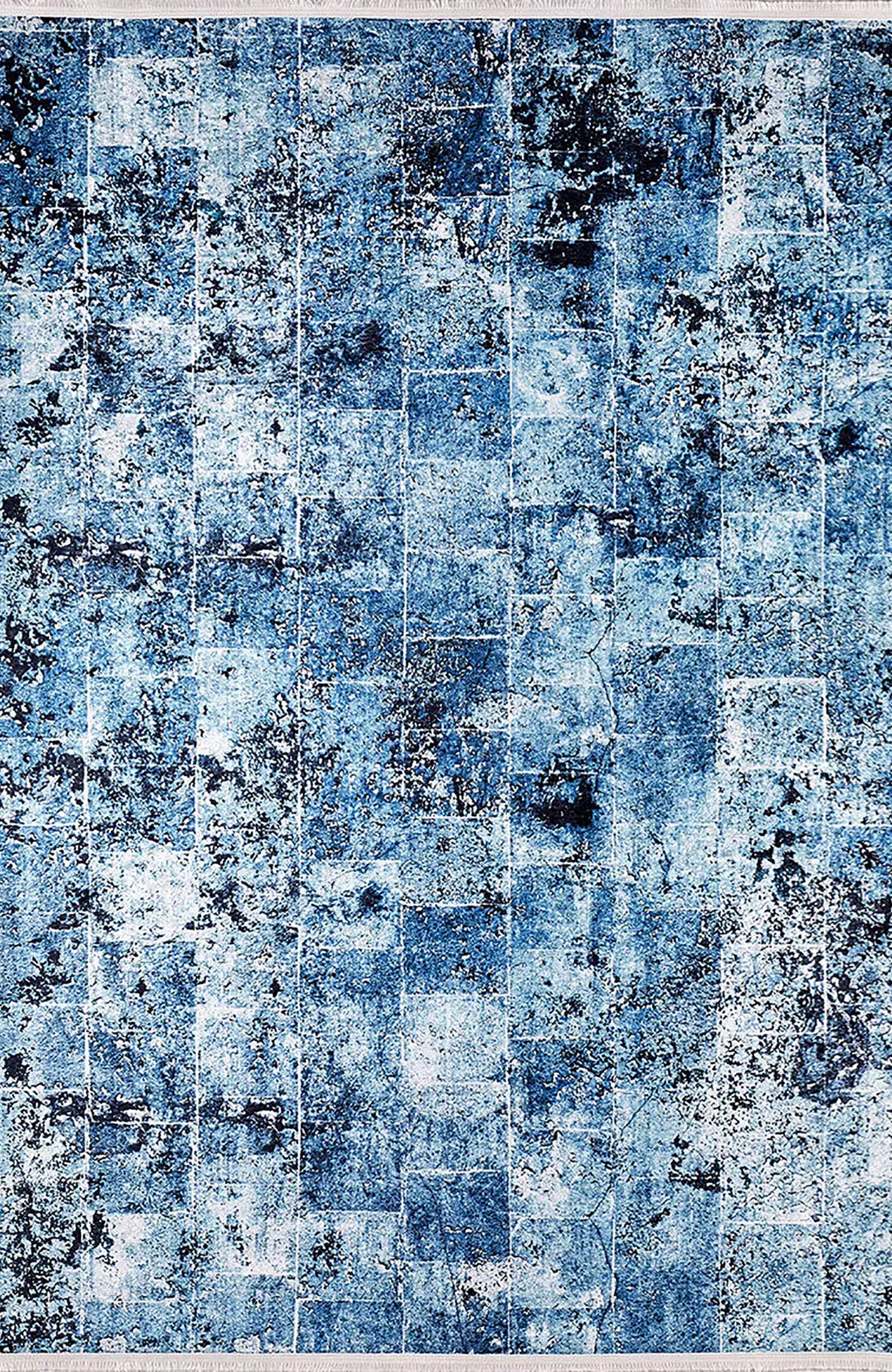Milena Abstract Modern Blue Indoor Floor Rug