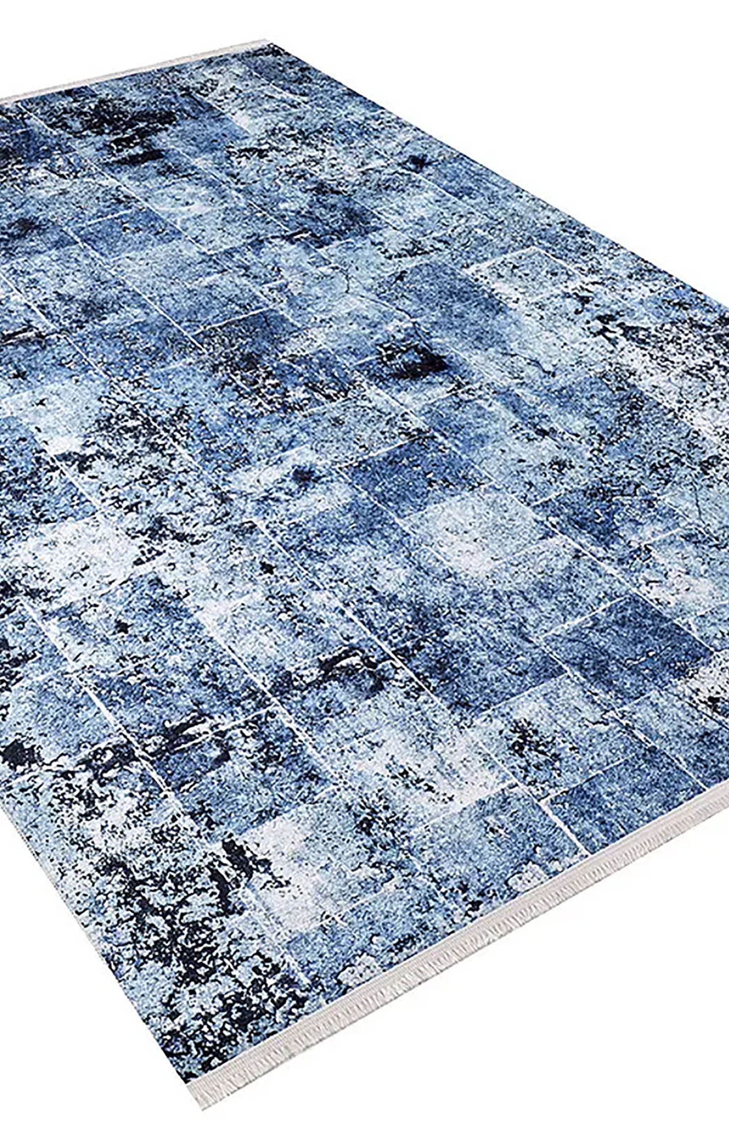 Milena Abstract Modern Blue Indoor Floor Rug