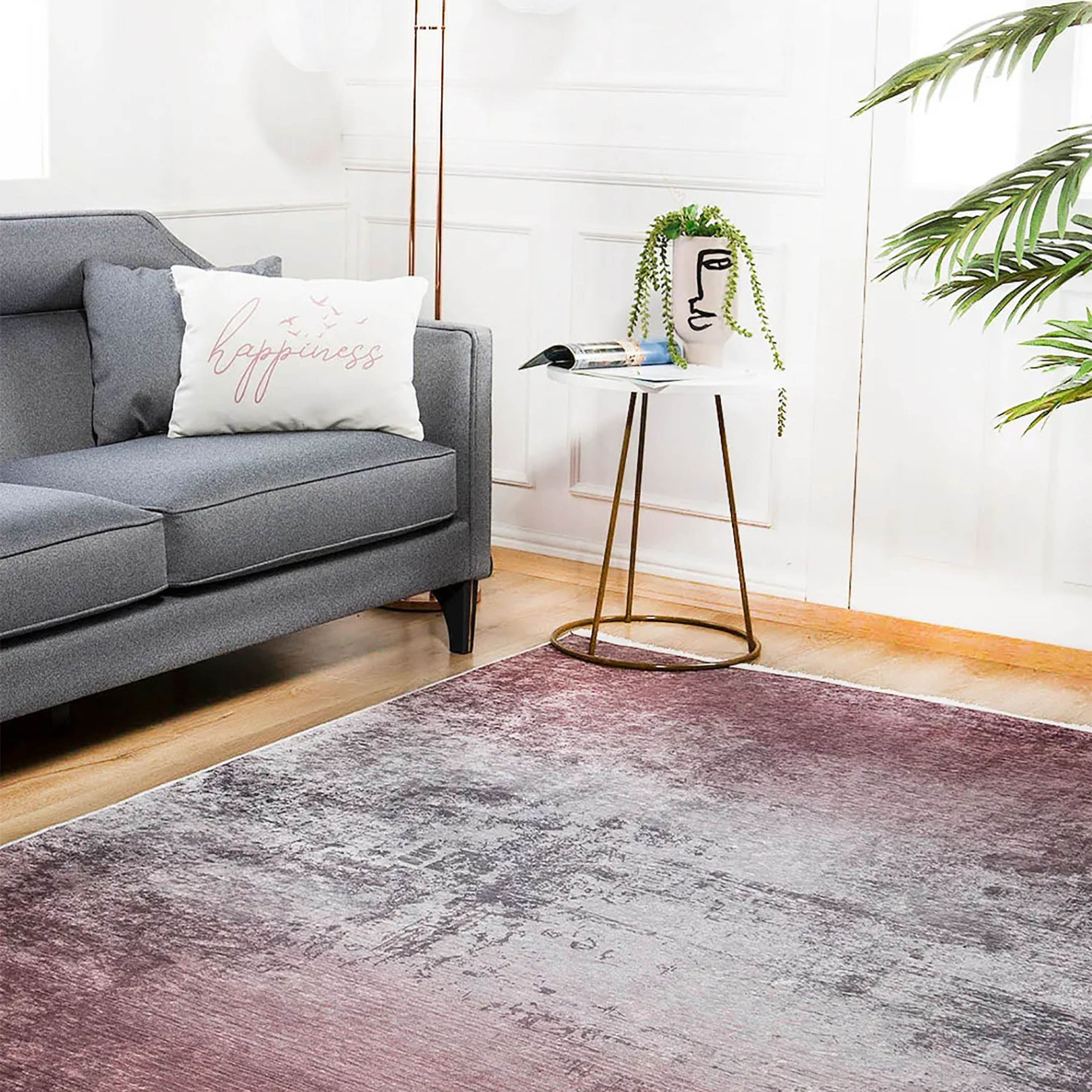 Alison Red Pink Abstract Boho Decor Flat Weave Rug