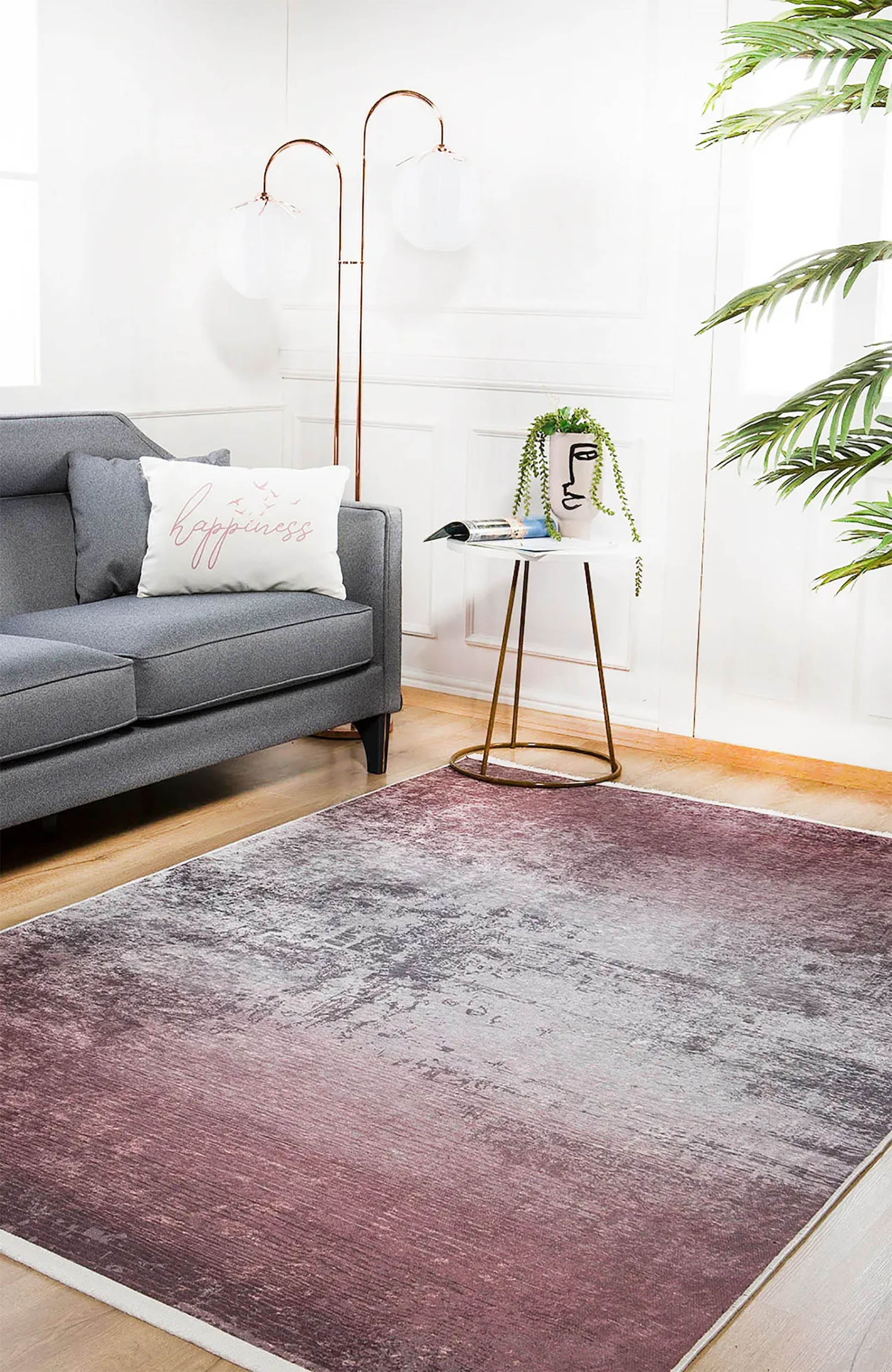 Alison Red Pink Abstract Boho Decor Flat Weave Rug