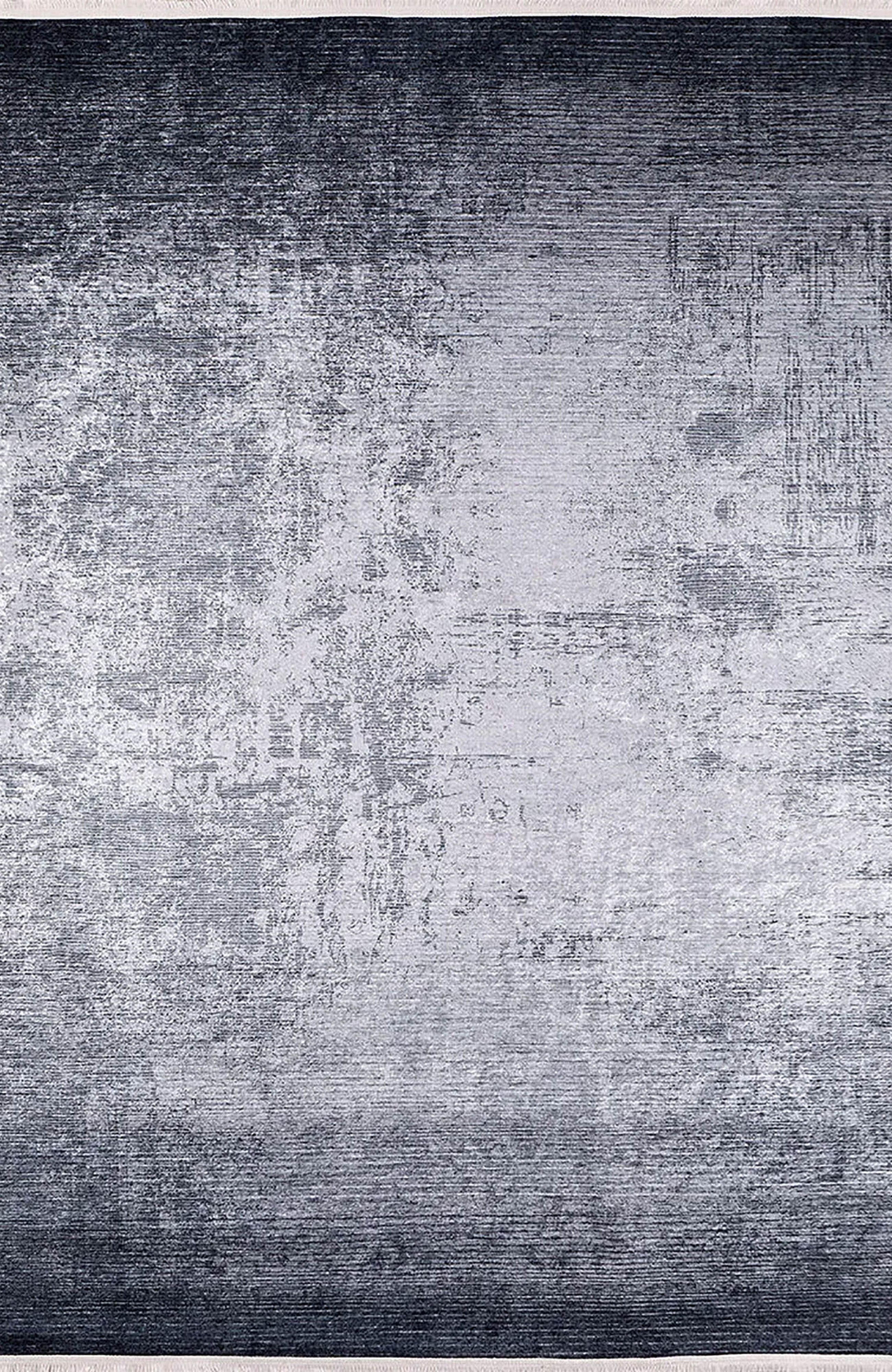 Izabella Black Abstract Boho Decor Faded Rug