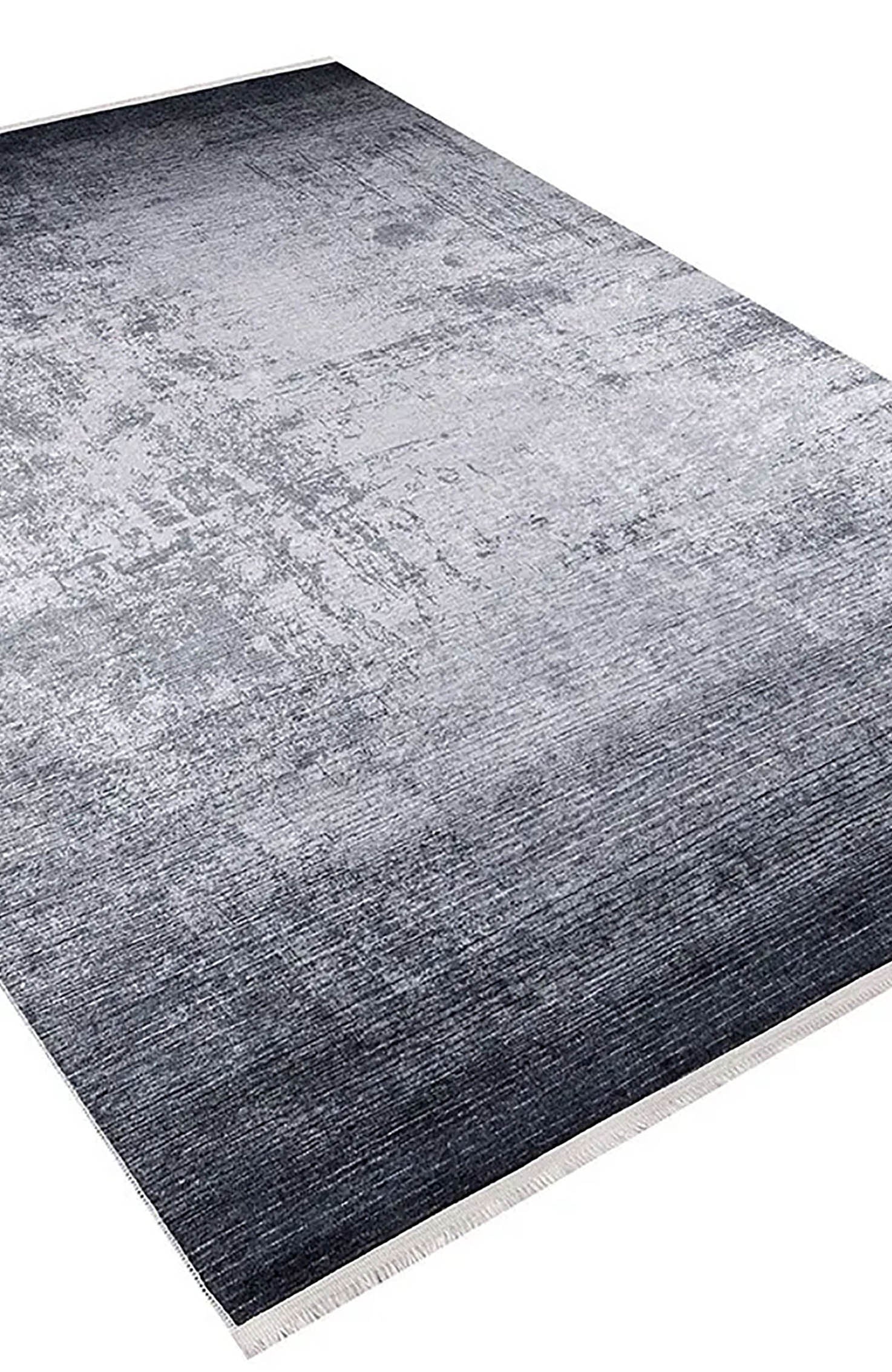 Izabella Black Abstract Boho Decor Faded Rug