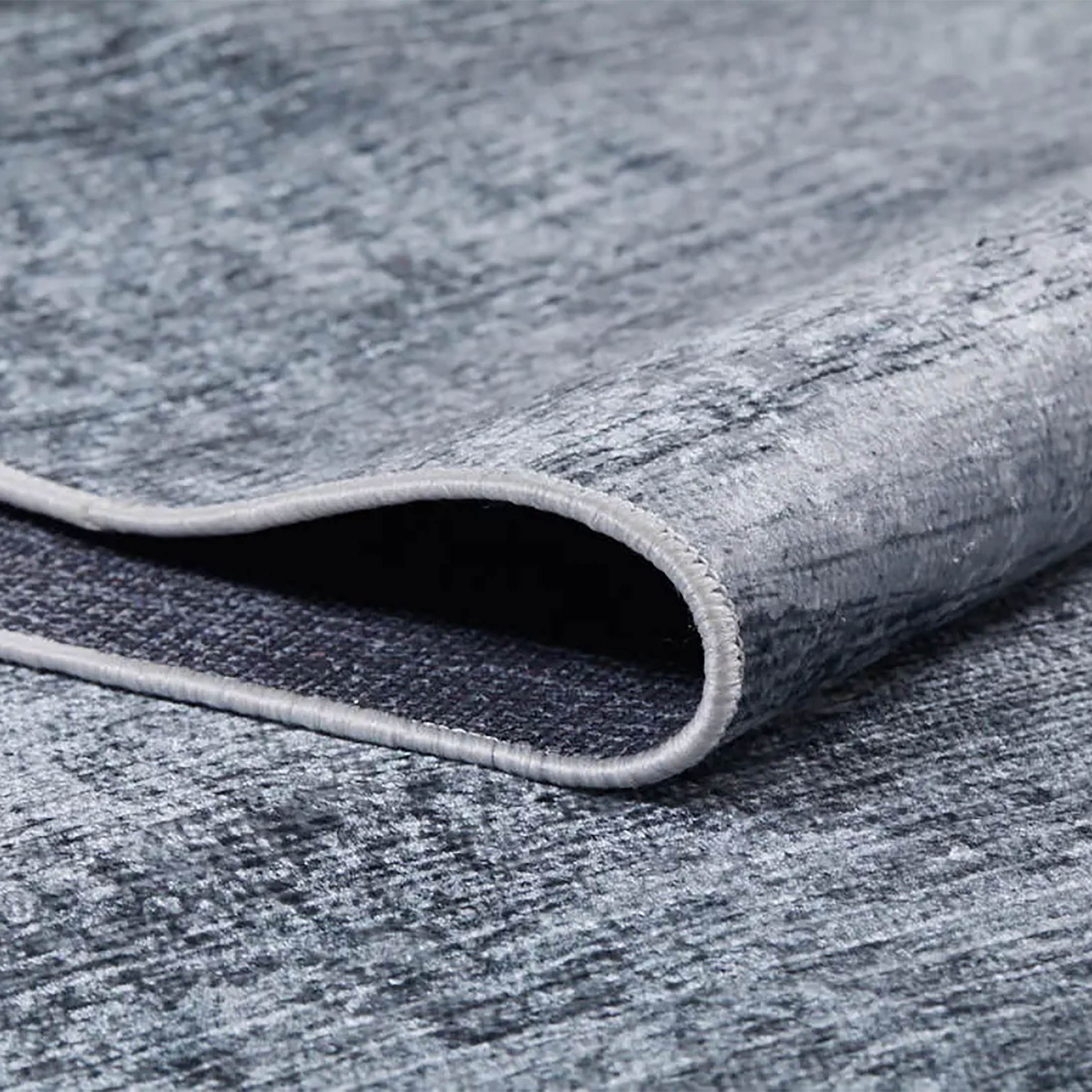 Izabella Black Abstract Boho Decor Faded Rug