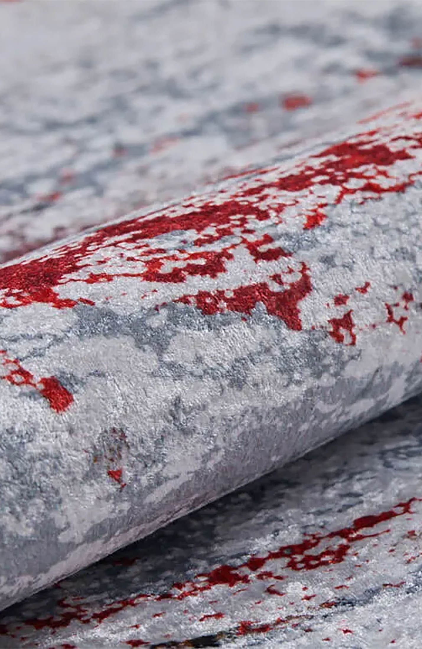 Florence Gray Red Contemporary Abstract Rug