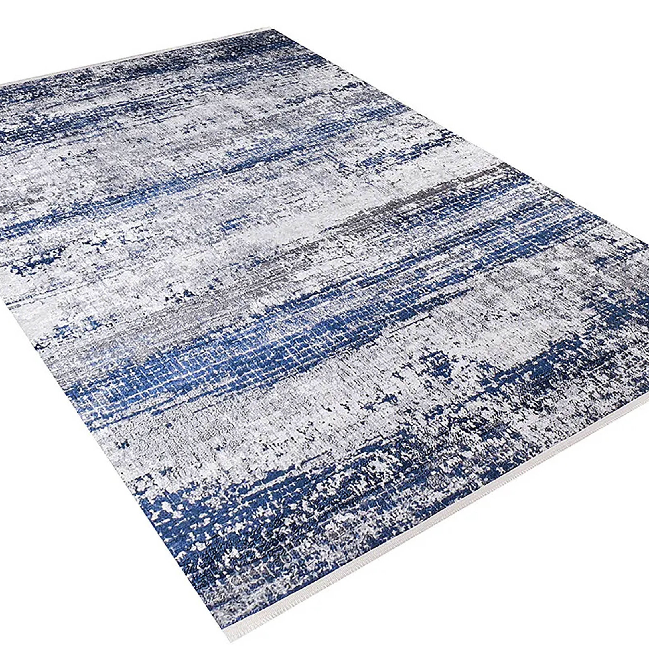 Alondra Blue Gray Contemporary Abstract Rug