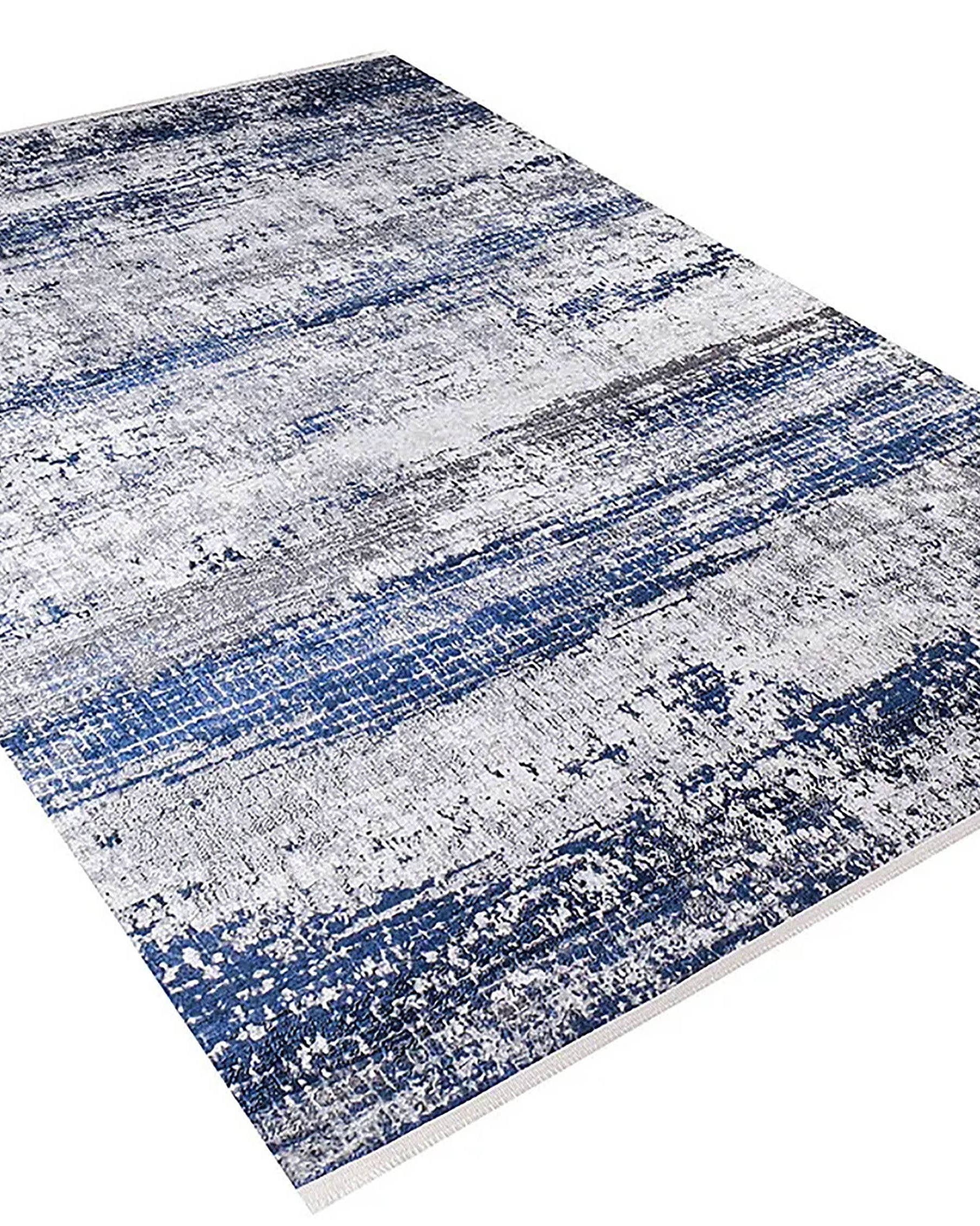 Alondra Blue Gray Contemporary Abstract Rug