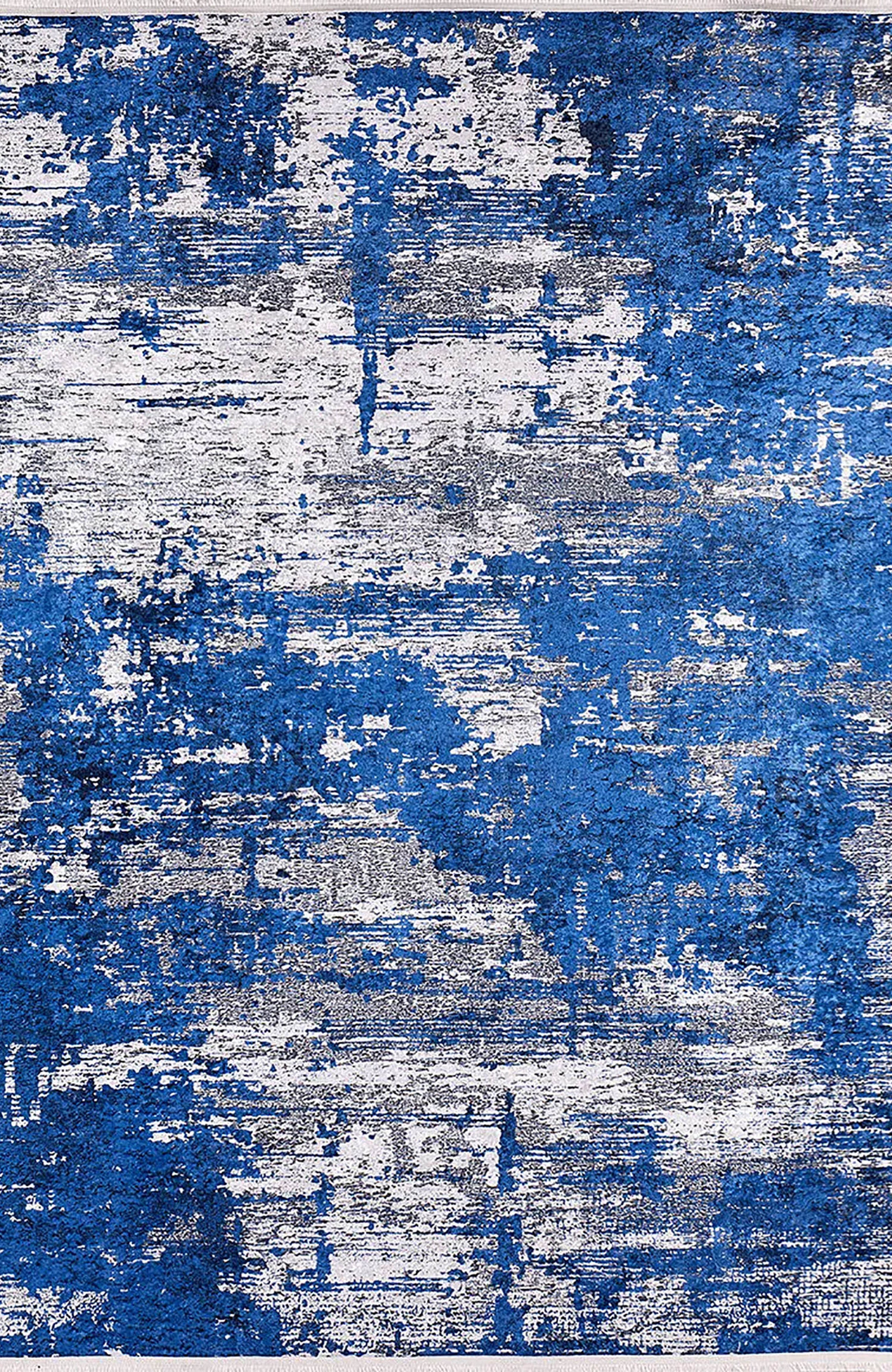 Jessica Navy Blue Gray Modern Home Deco Abstract Rug