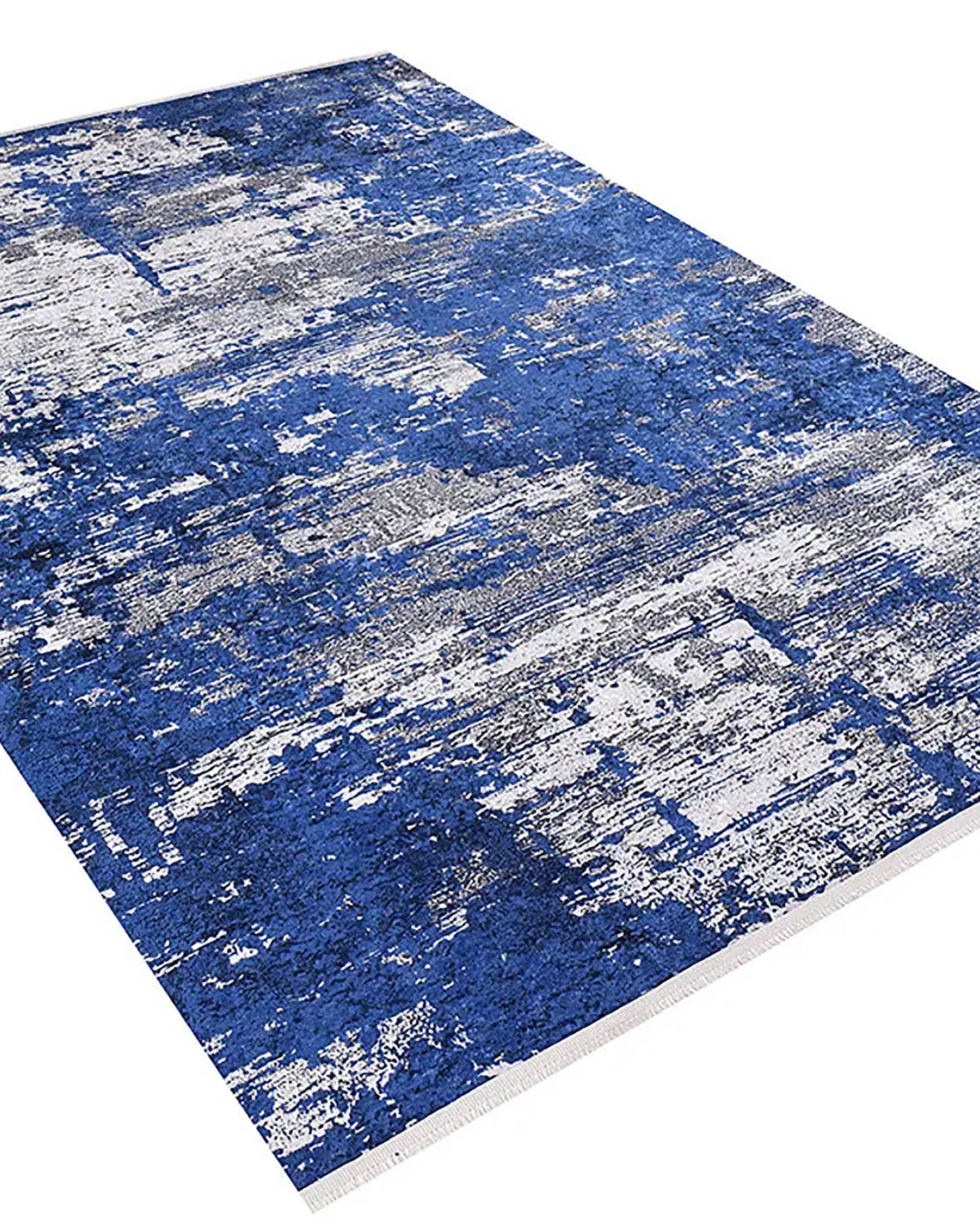 Jessica Navy Blue Gray Modern Home Deco Abstract Rug