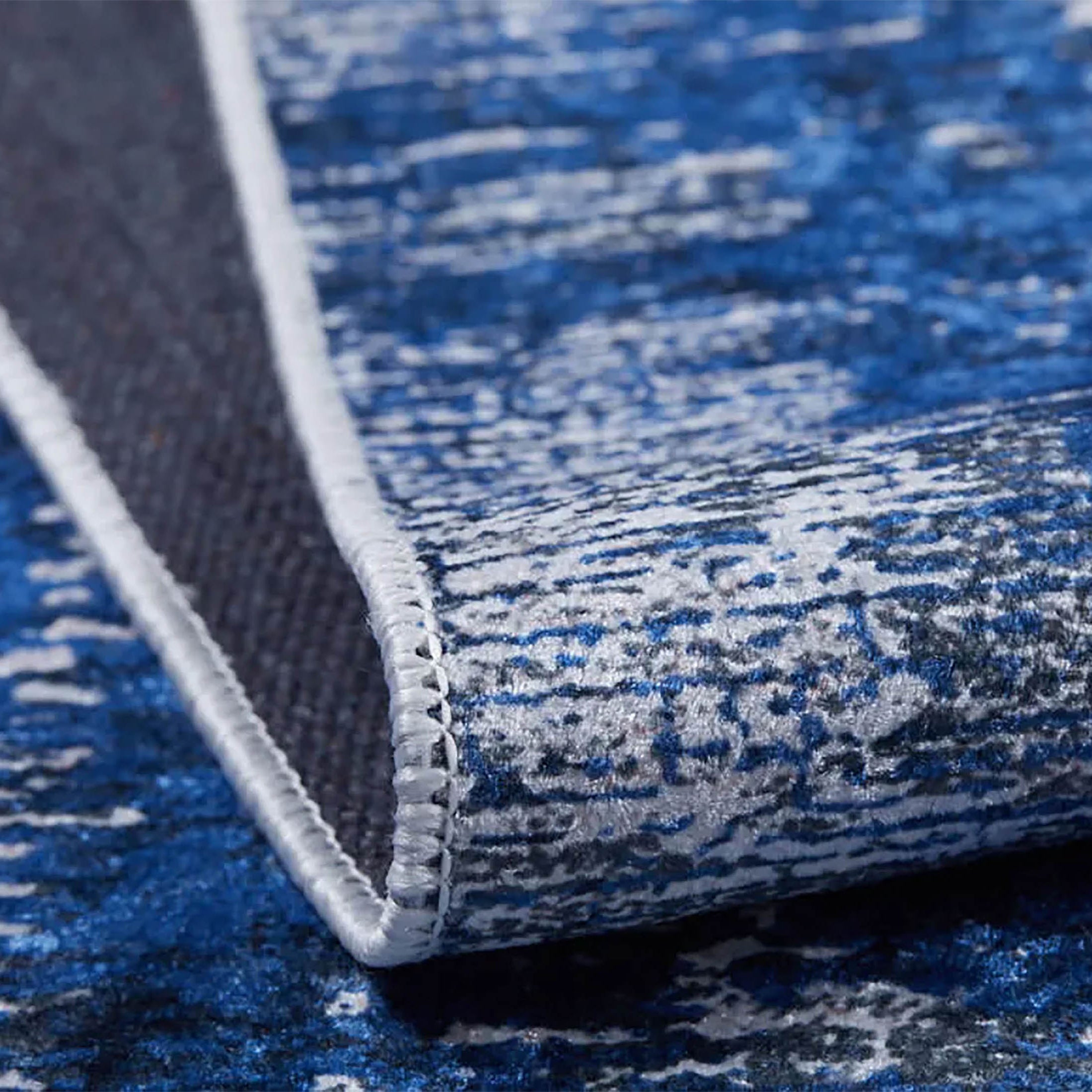 Jessica Navy Blue Gray Modern Home Deco Abstract Rug