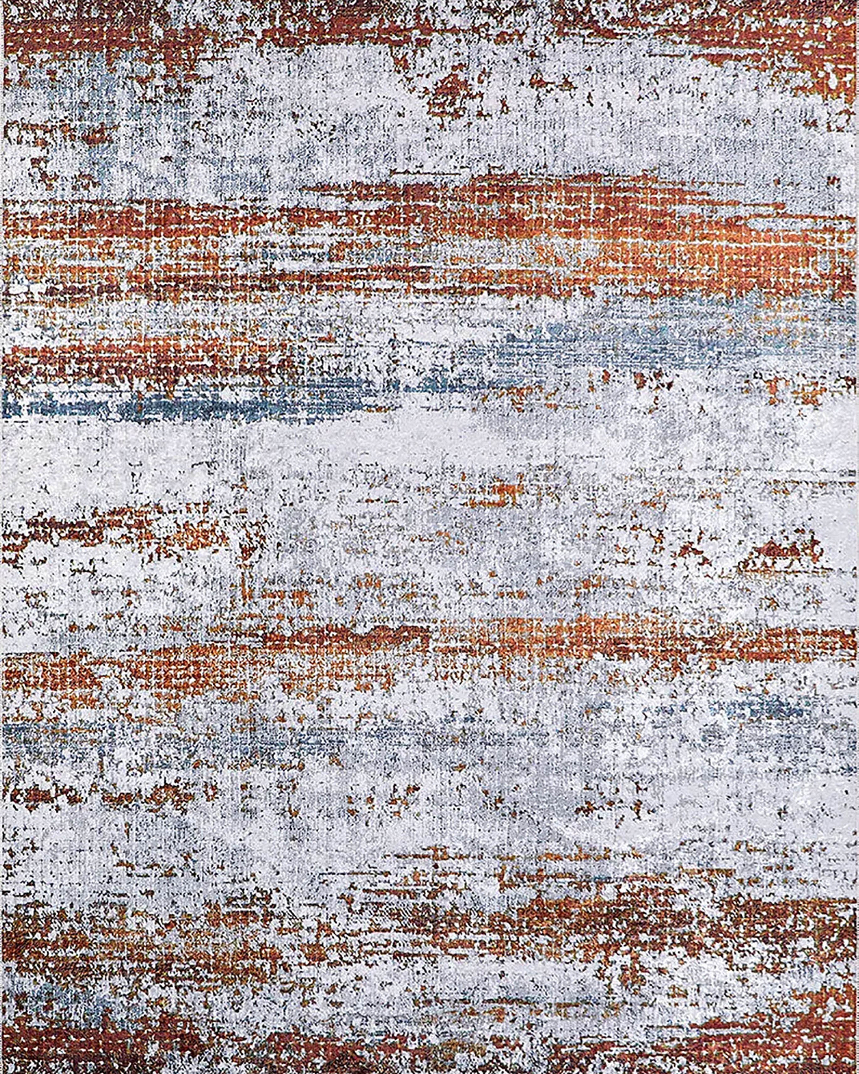 Nellie Gray Orange Modern Home Deco Abstract Rug