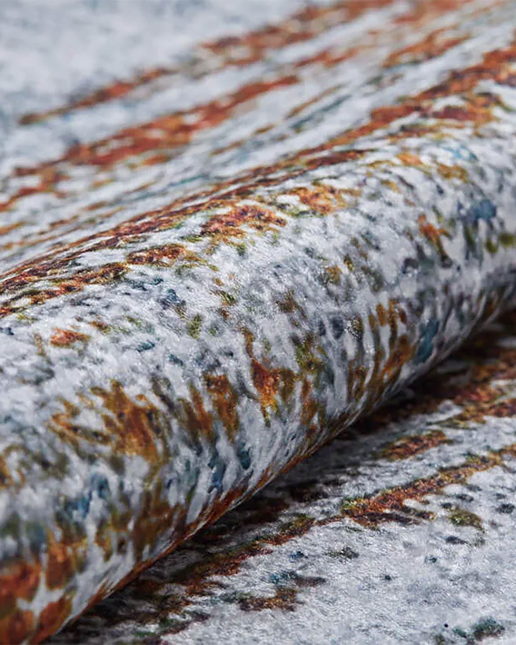 Nellie Gray Orange Modern Home Deco Abstract Rug