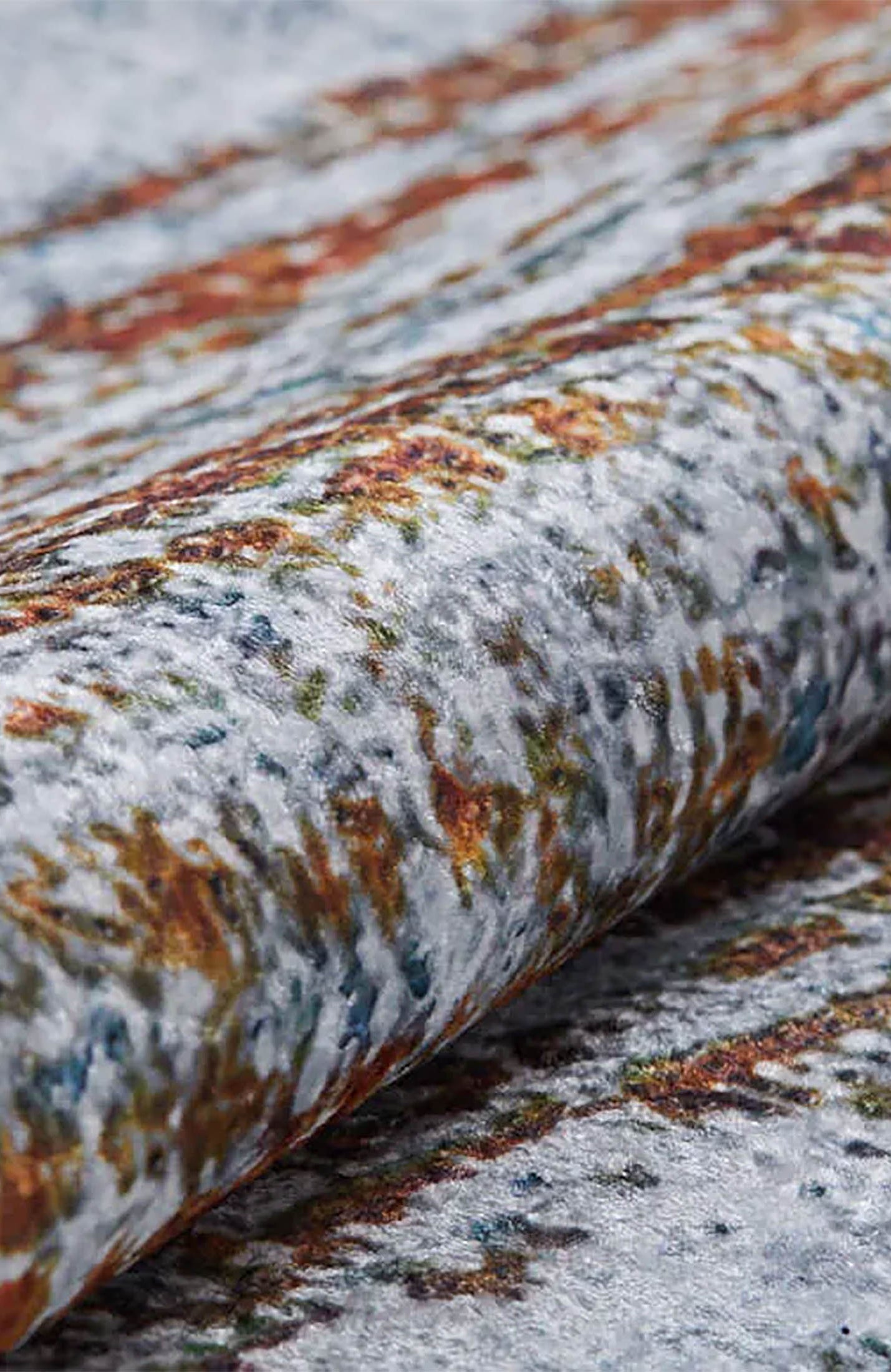 Nellie Gray Orange Modern Home Deco Abstract Rug