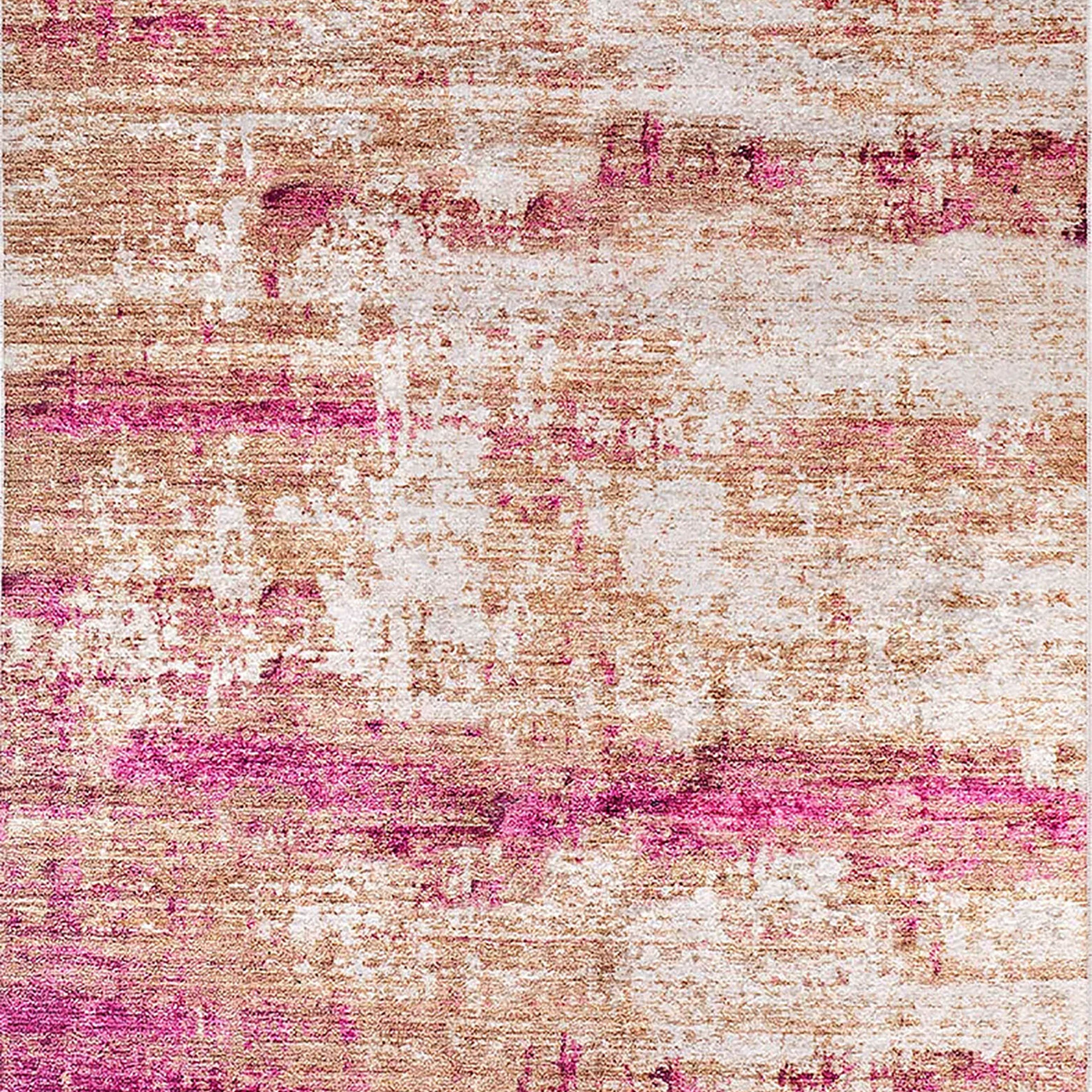 Ferah Abstract Pink Beige Modern Rug