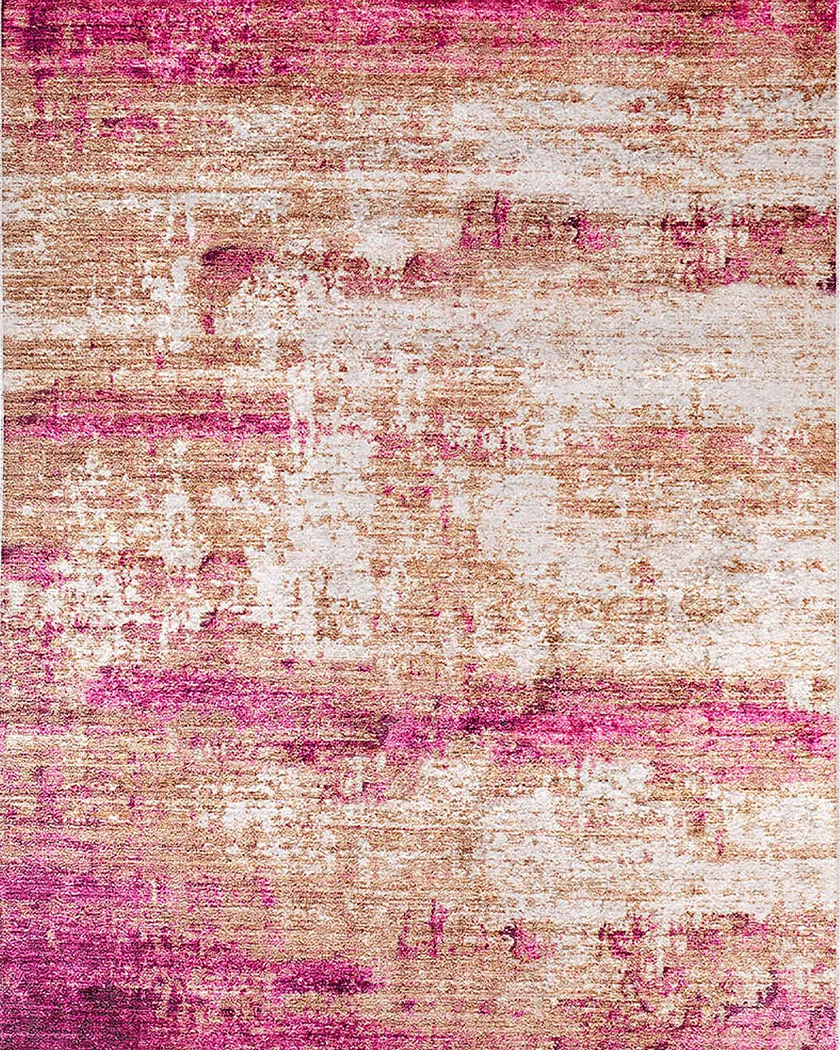 Ferah Abstract Pink Beige Modern Rug