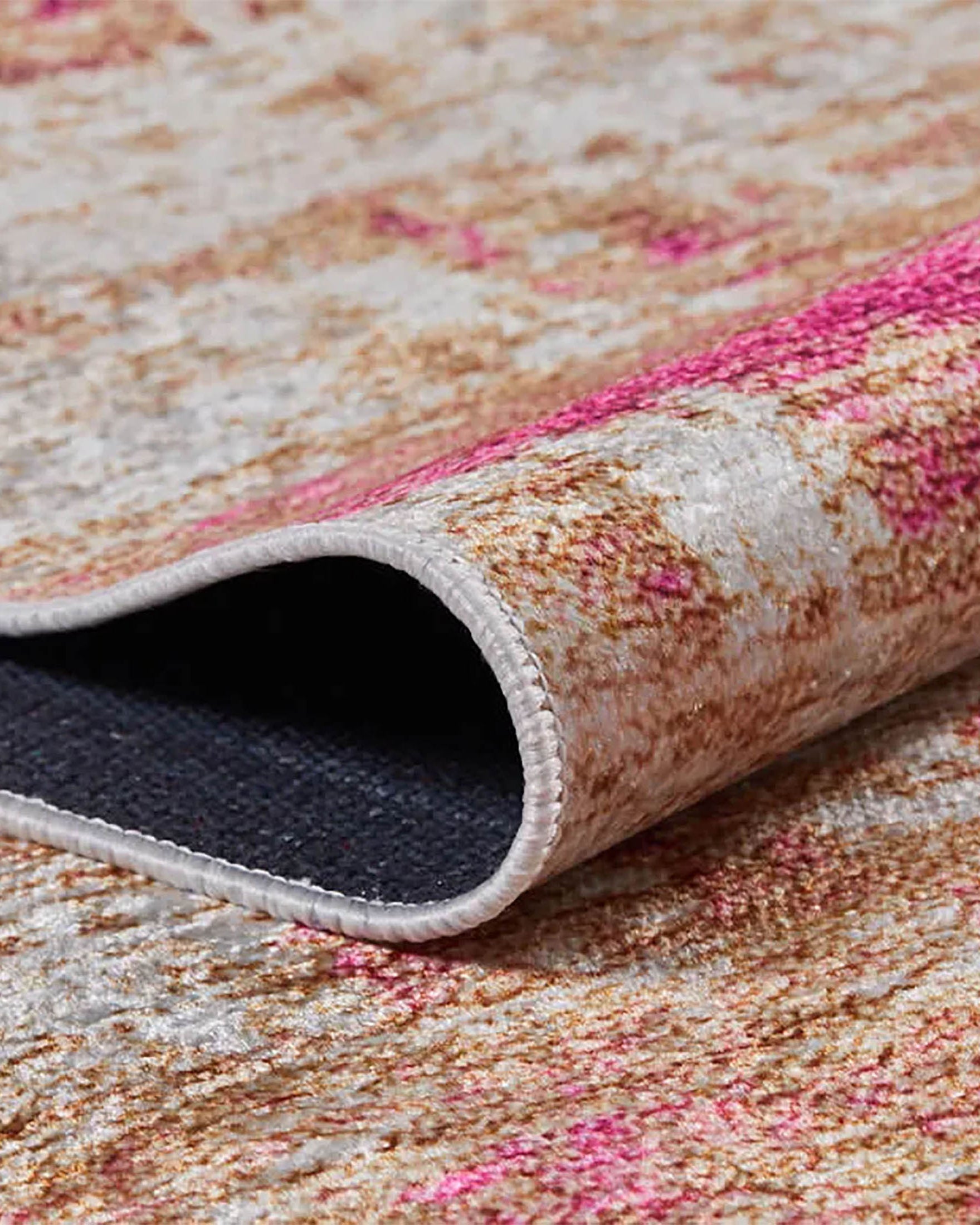 Ferah Abstract Pink Beige Modern Rug