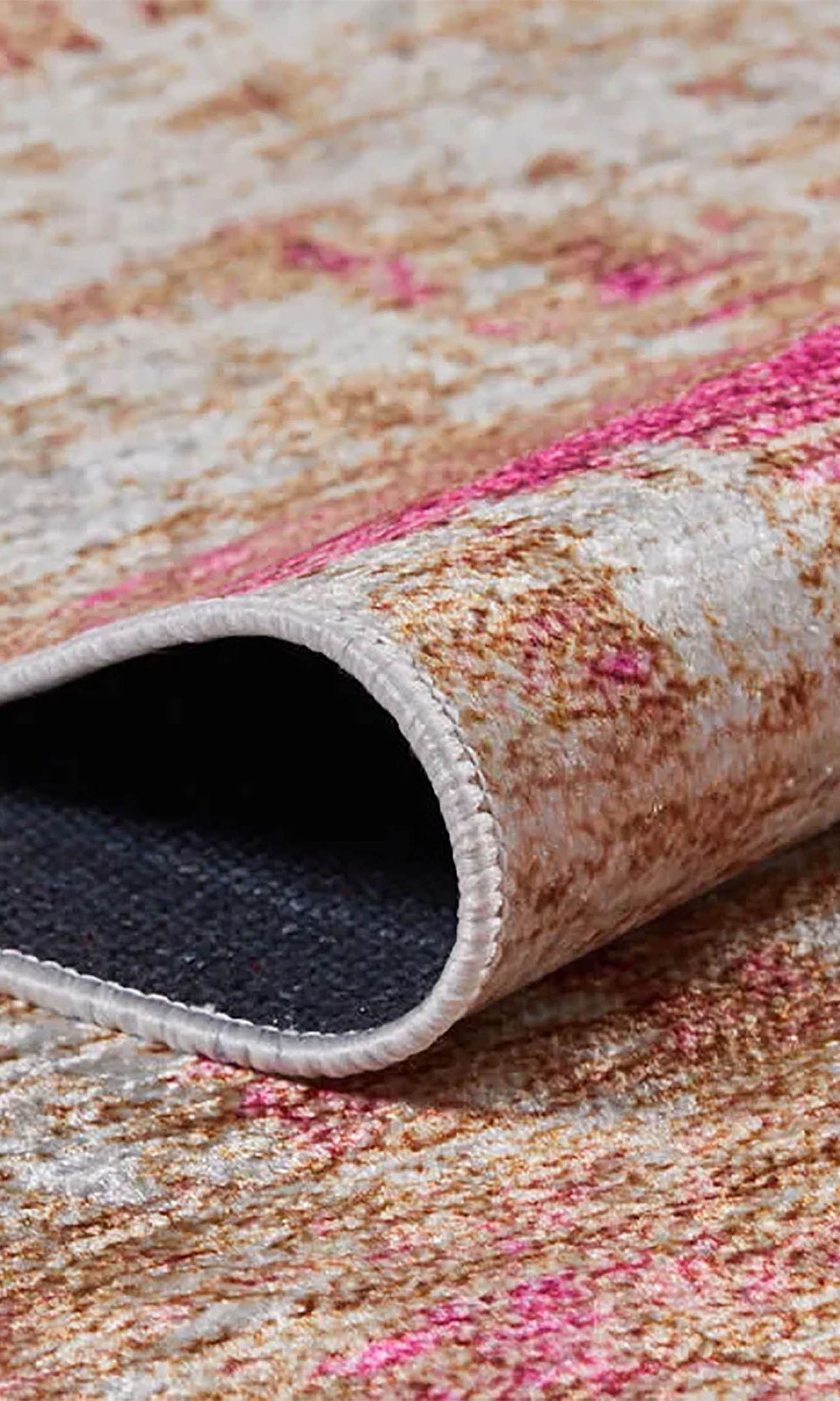 Ferah Abstract Pink Beige Modern Rug