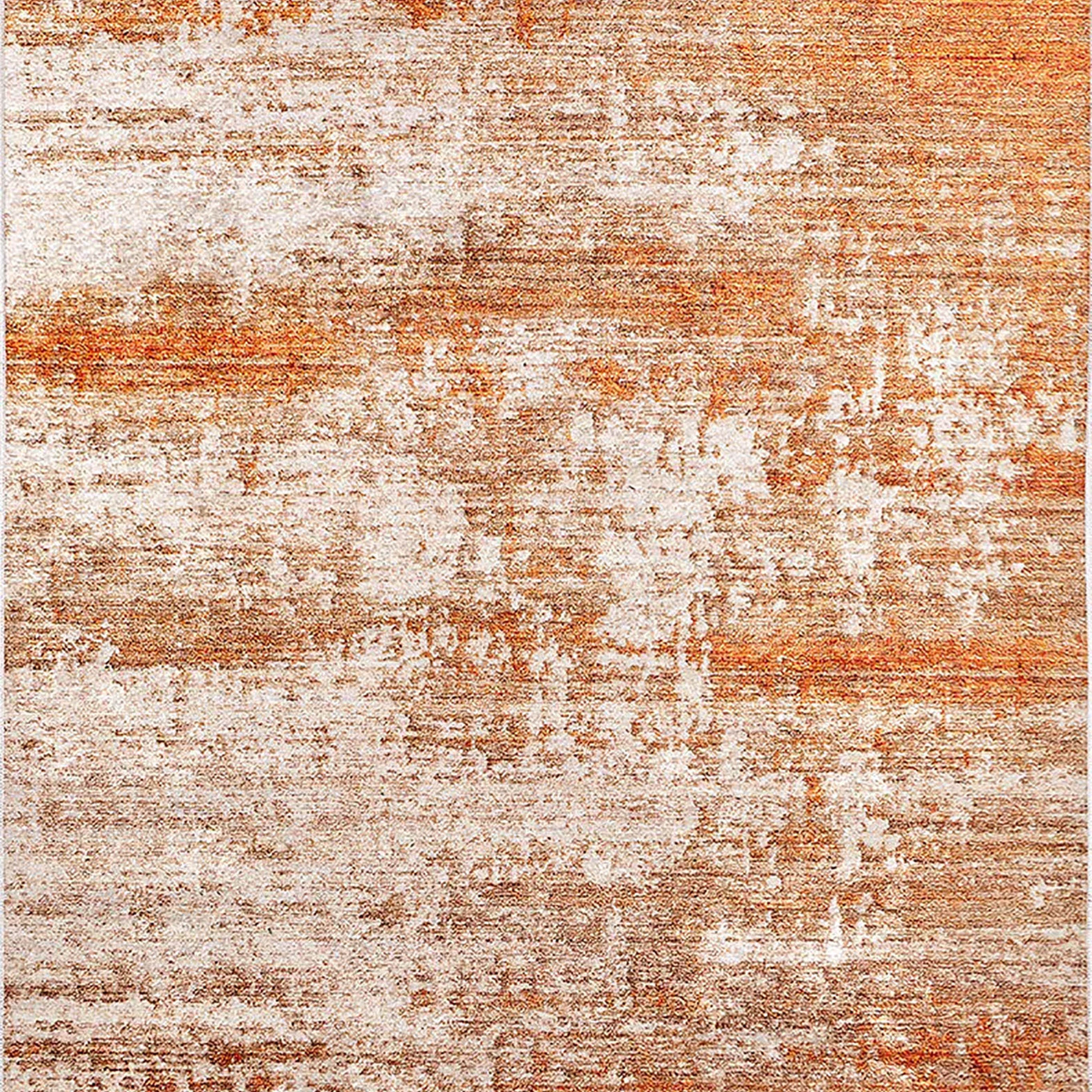 Fulya Abstract Orange Beige Modern Rug