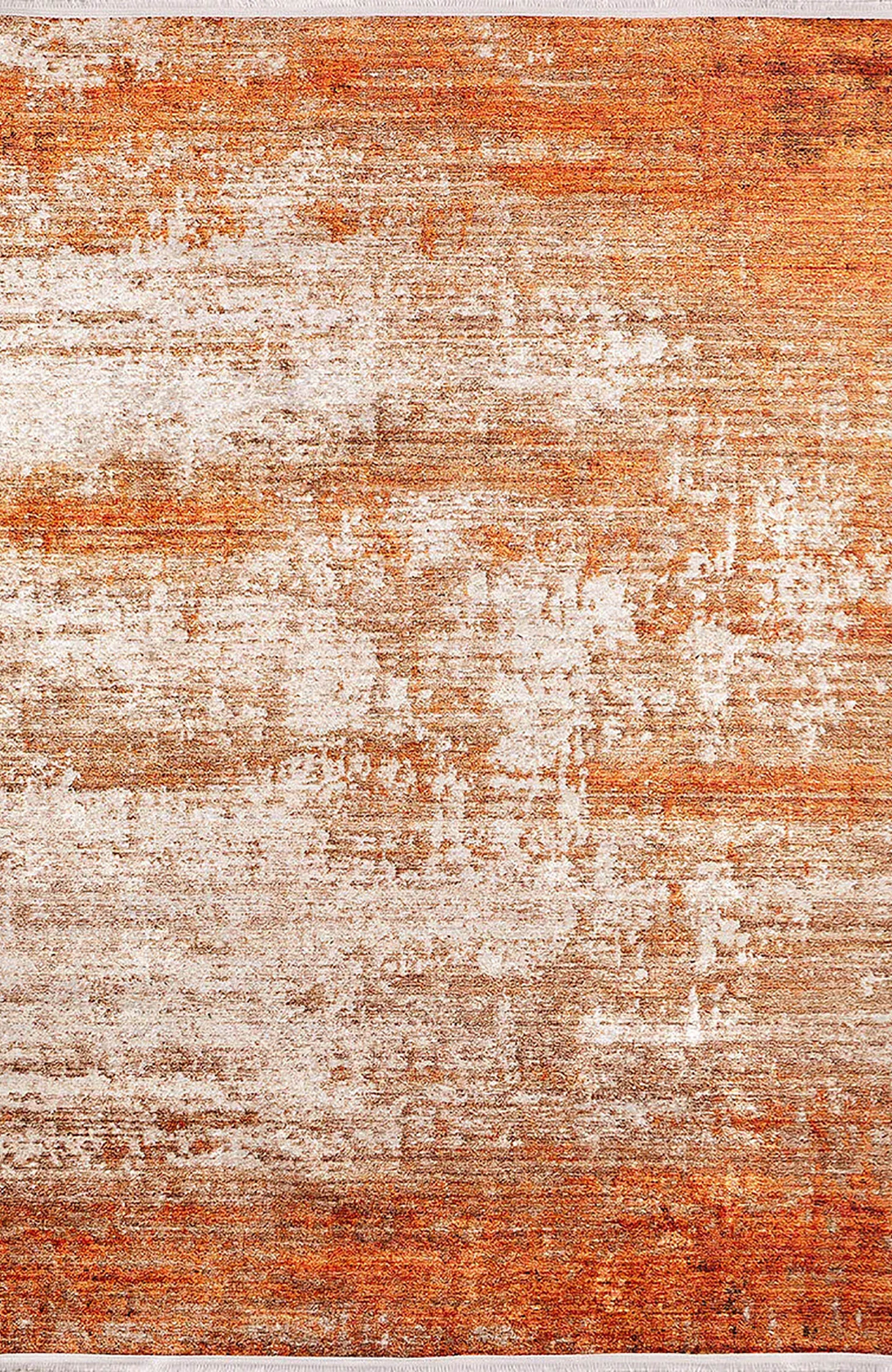 Fulya Abstract Orange Beige Modern Rug