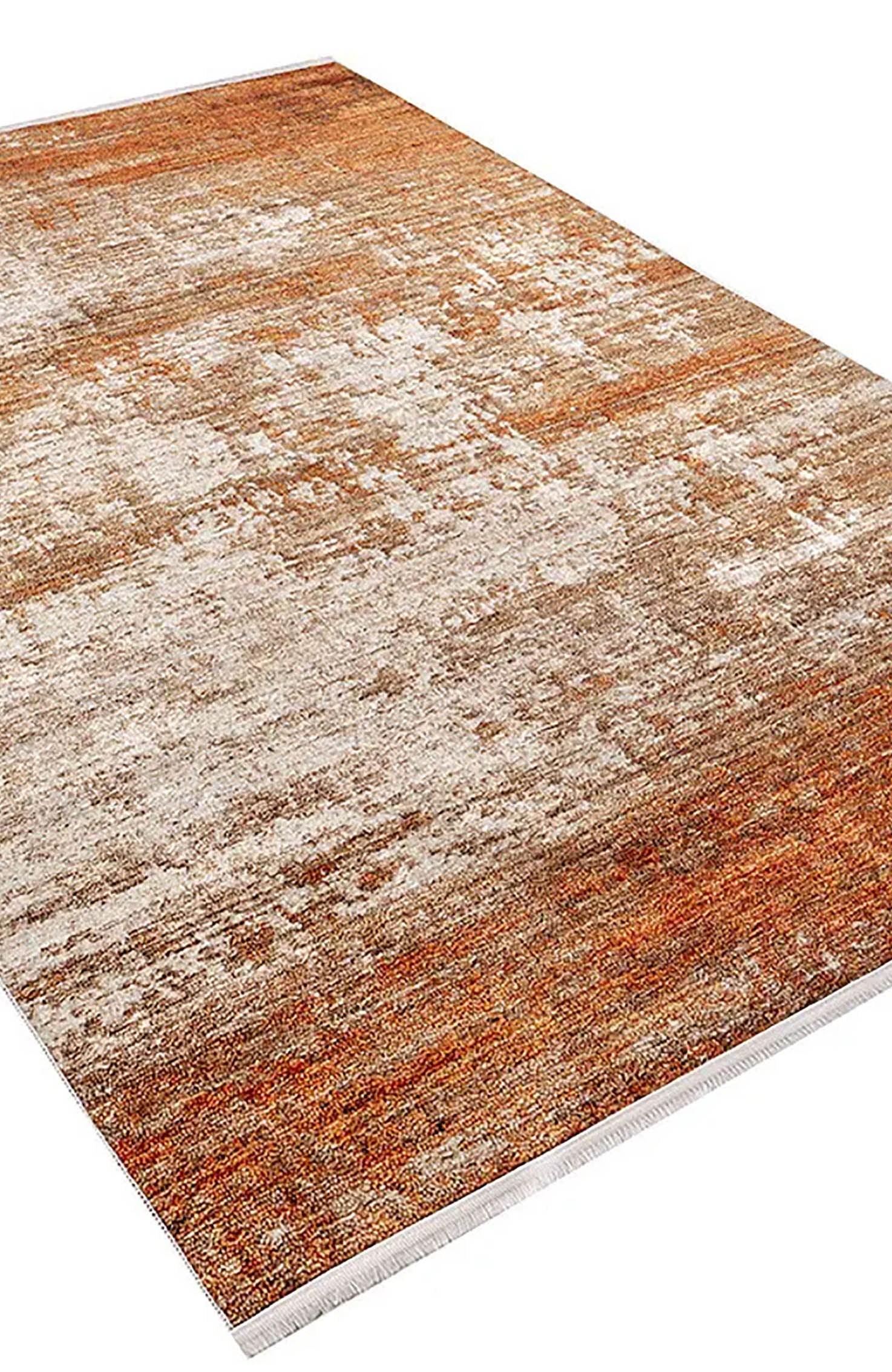 Fulya Abstract Orange Beige Modern Rug