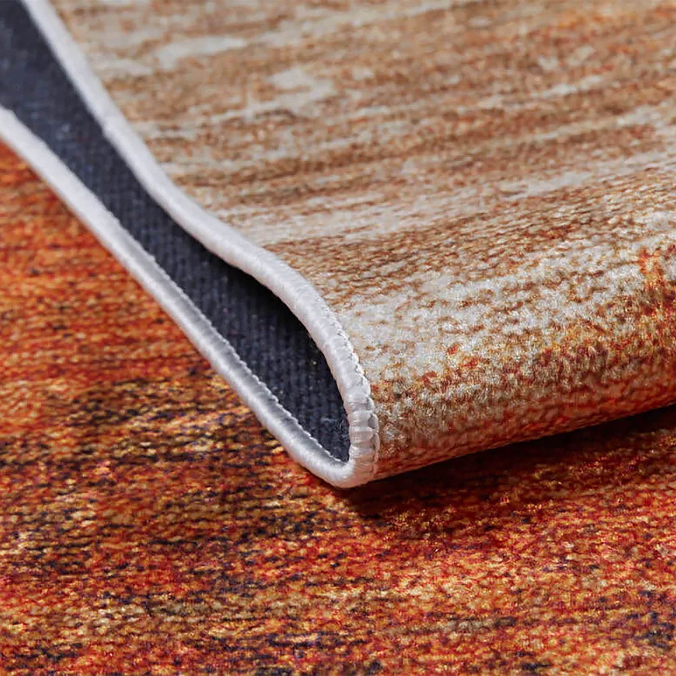 Fulya Abstract Orange Beige Modern Rug