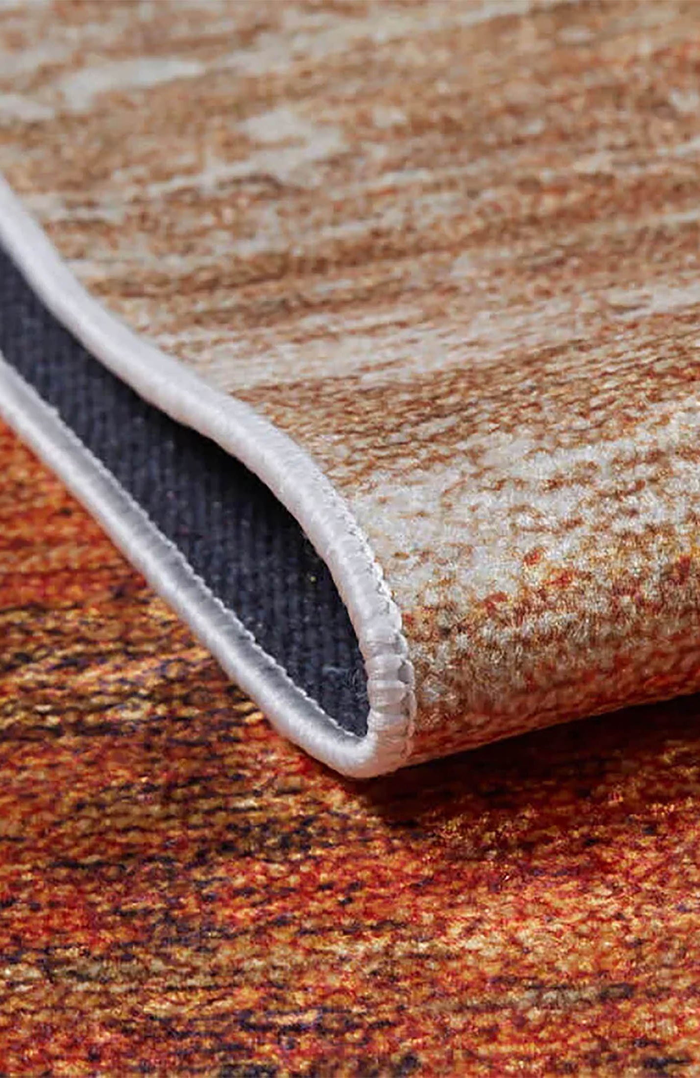 Fulya Abstract Orange Beige Modern Rug