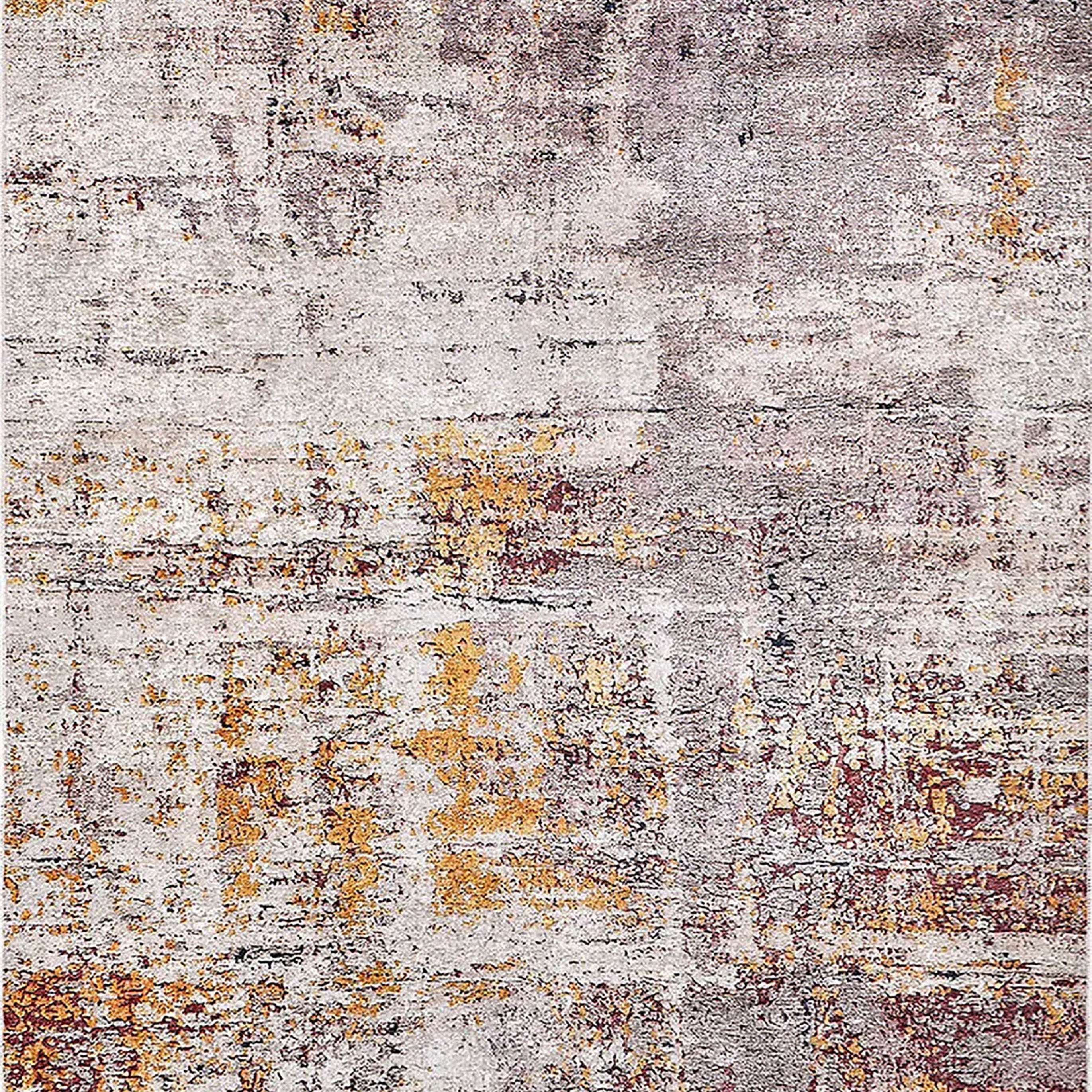 Angelica Abstract Brown Orange Modern Rug