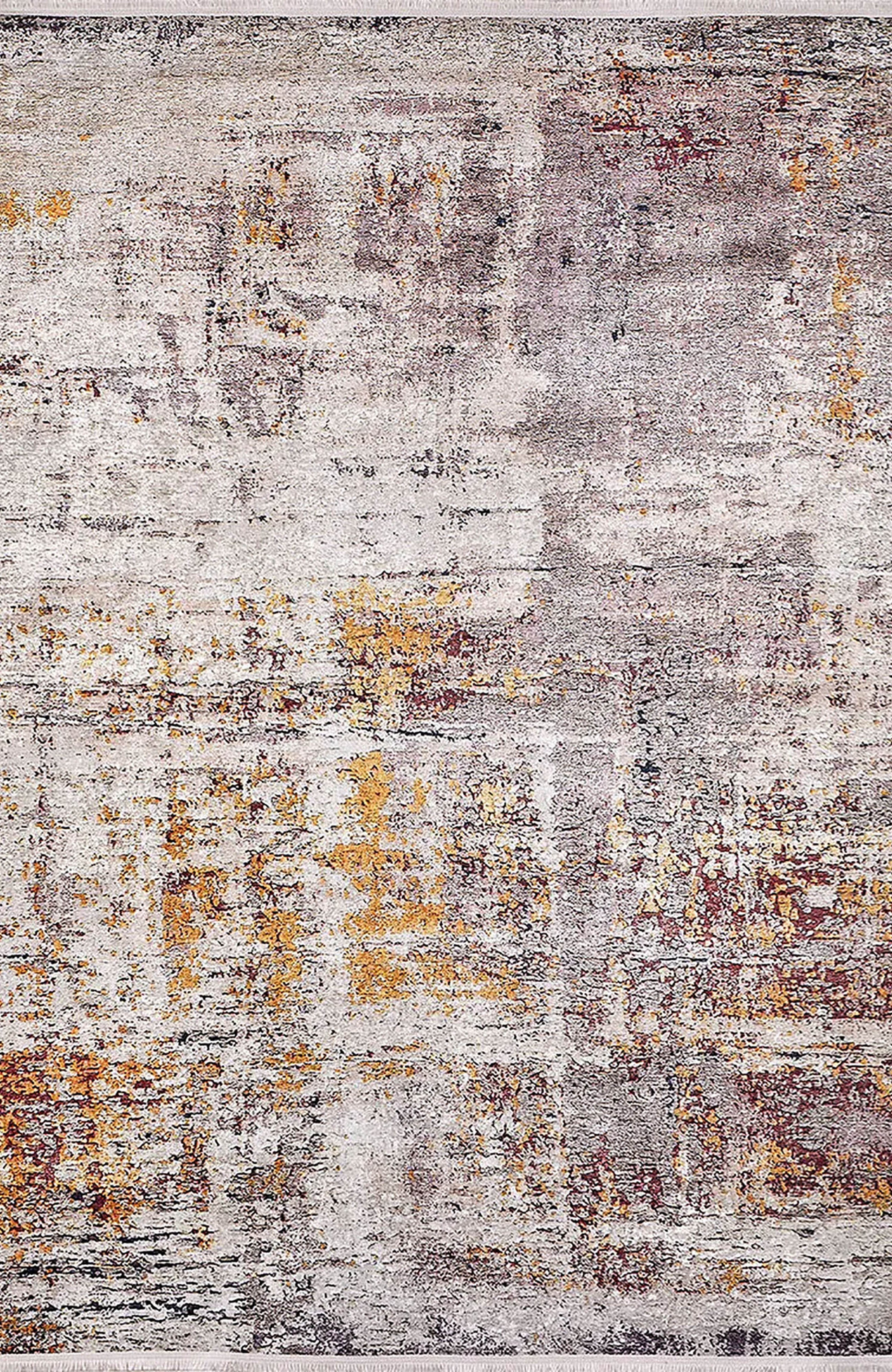 Angelica Abstract Brown Orange Modern Rug