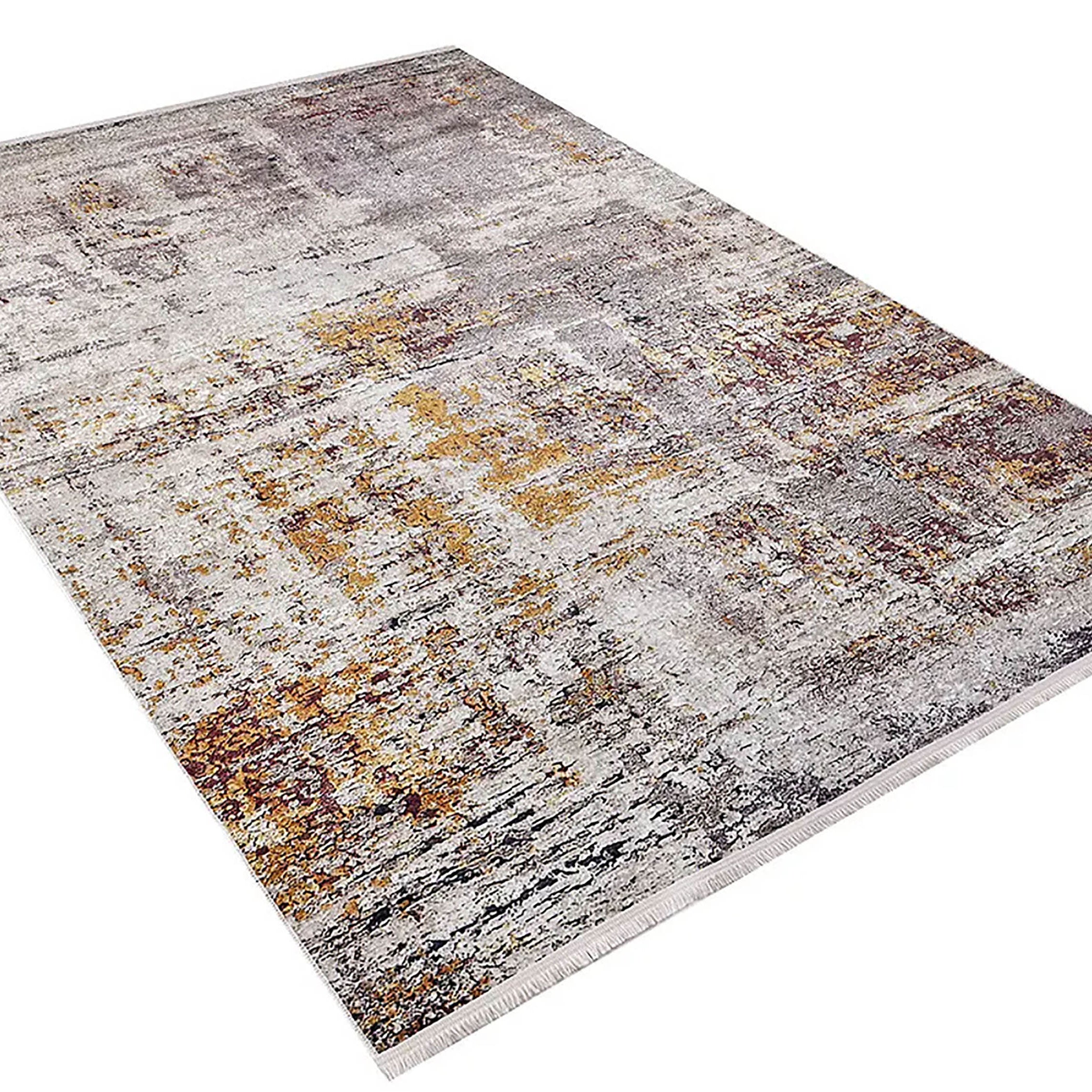 Angelica Abstract Brown Orange Modern Rug