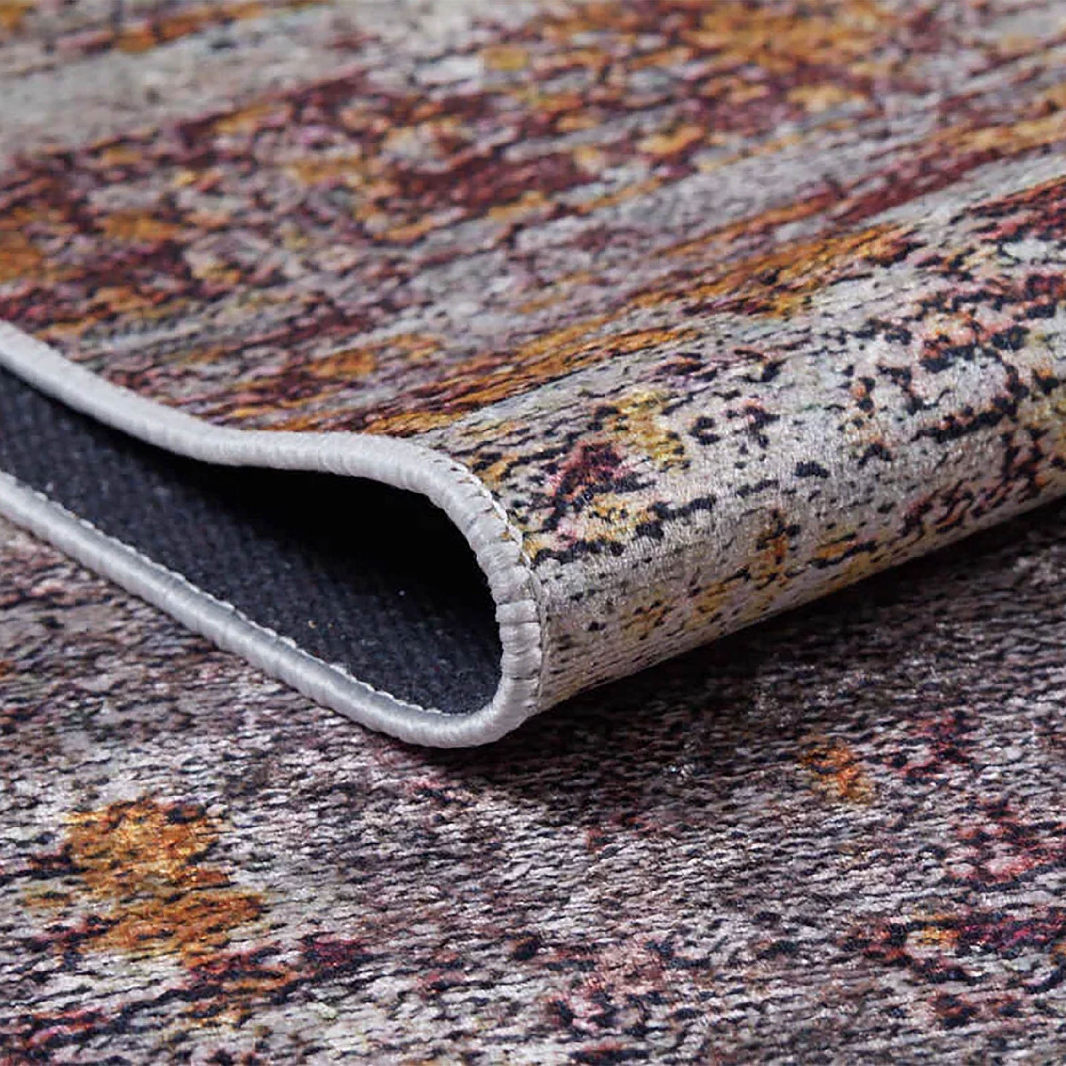 Angelica Abstract Brown Orange Modern Rug