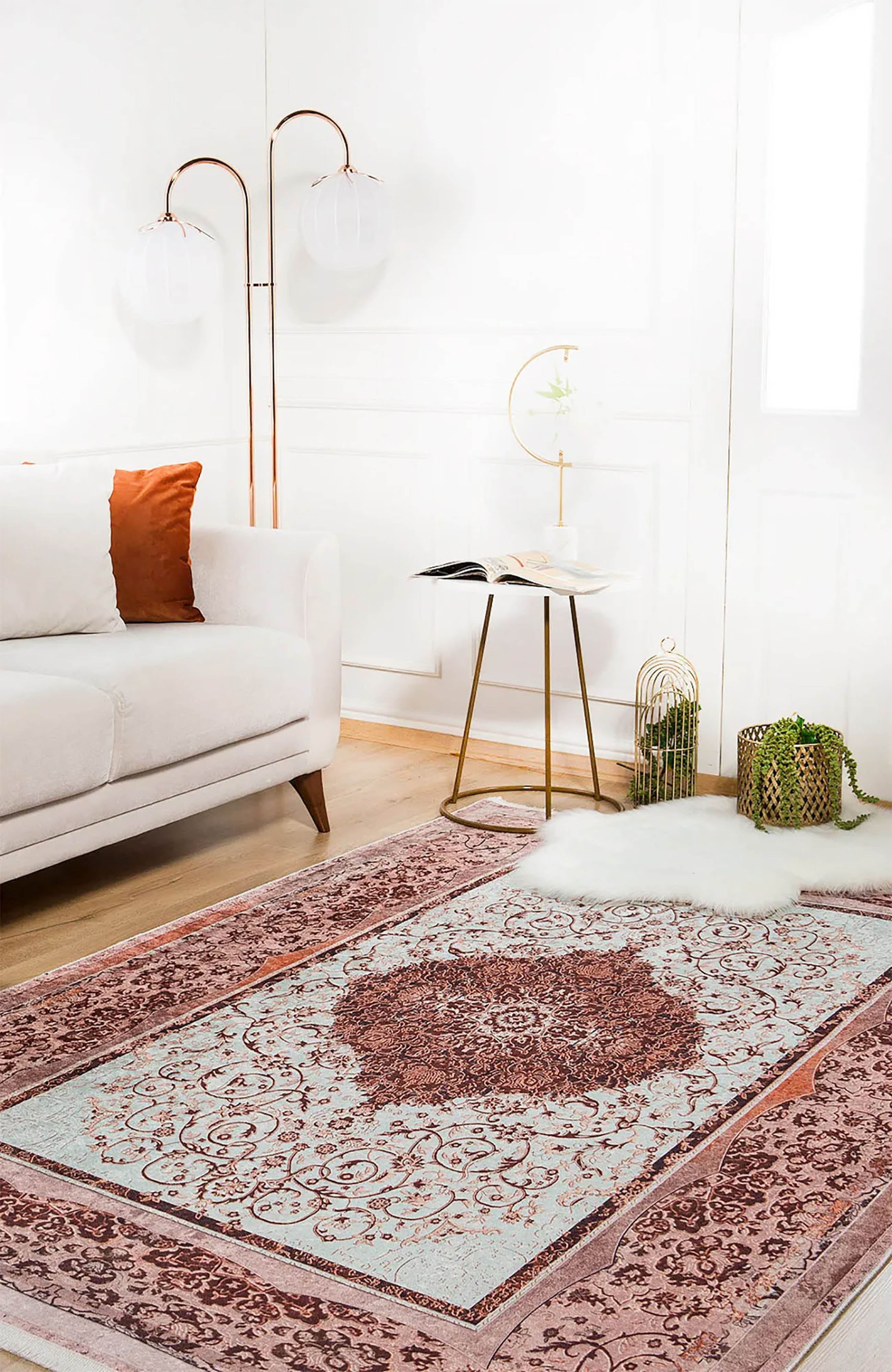 Leah Medallion Turkish Brown Rug