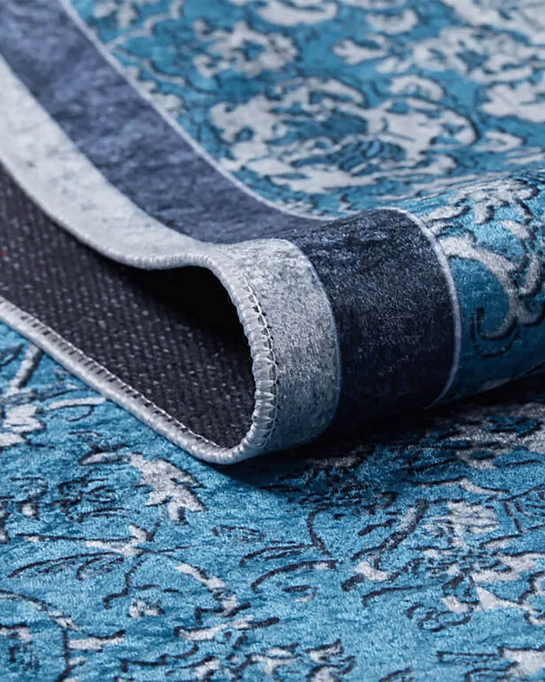 Natalie Medallion Turkish Blue Cream Rug