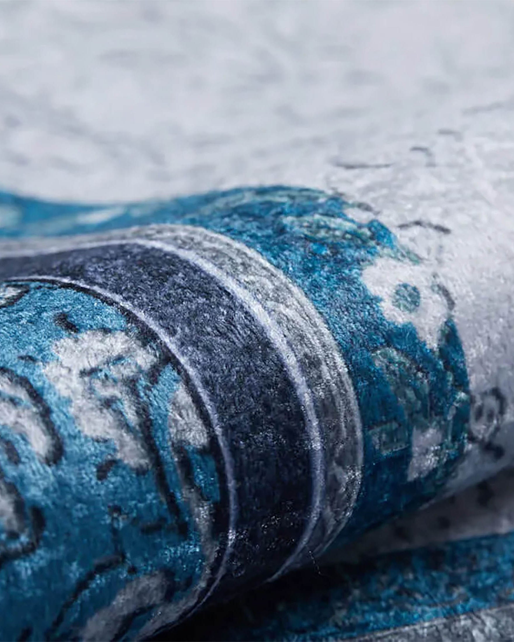 Natalie Medallion Turkish Blue Cream Rug