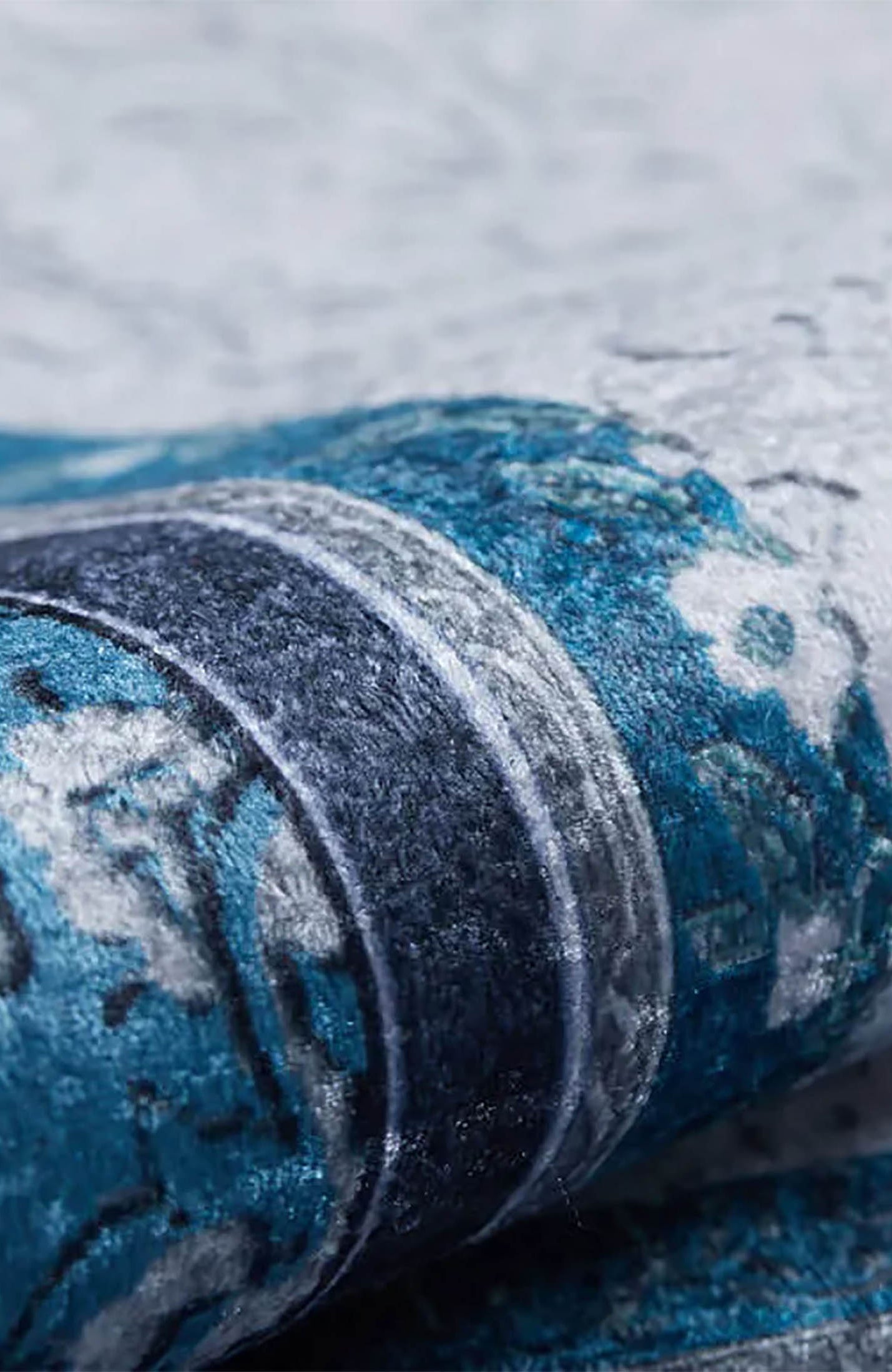 Natalie Medallion Turkish Blue Cream Rug