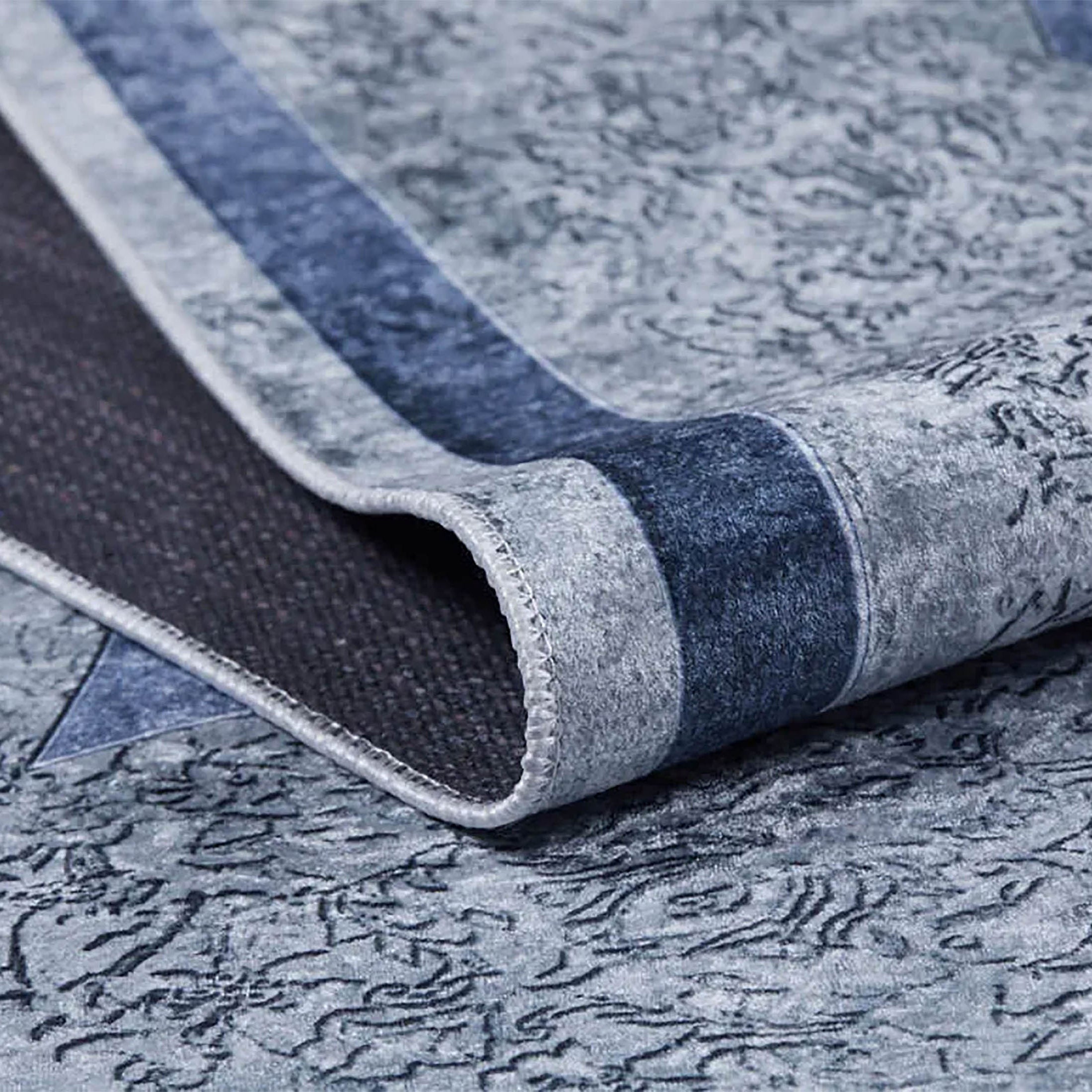 Jade Medallion Turkish Gray Blue Rug