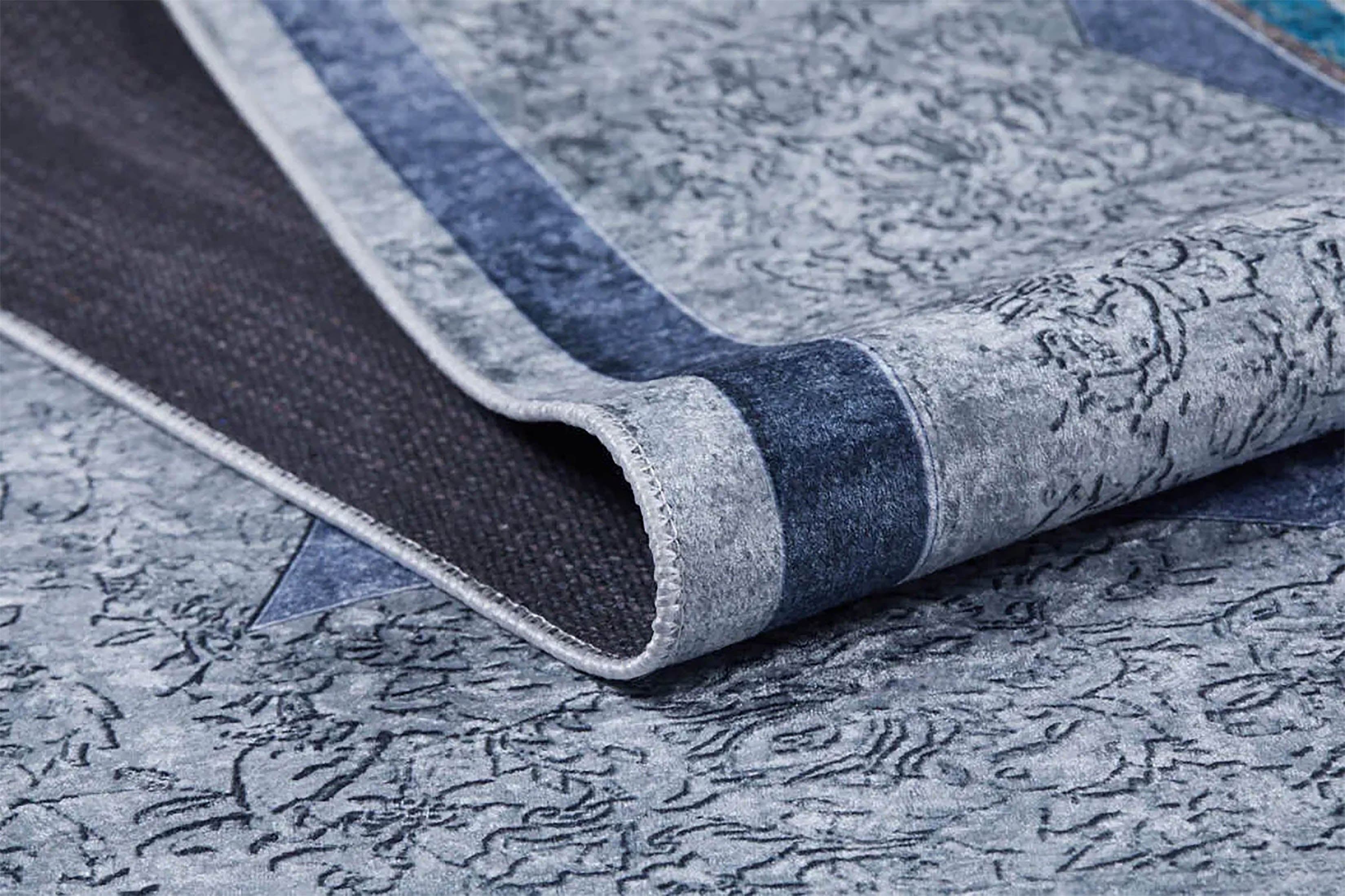 Jade Medallion Turkish Gray Blue Rug