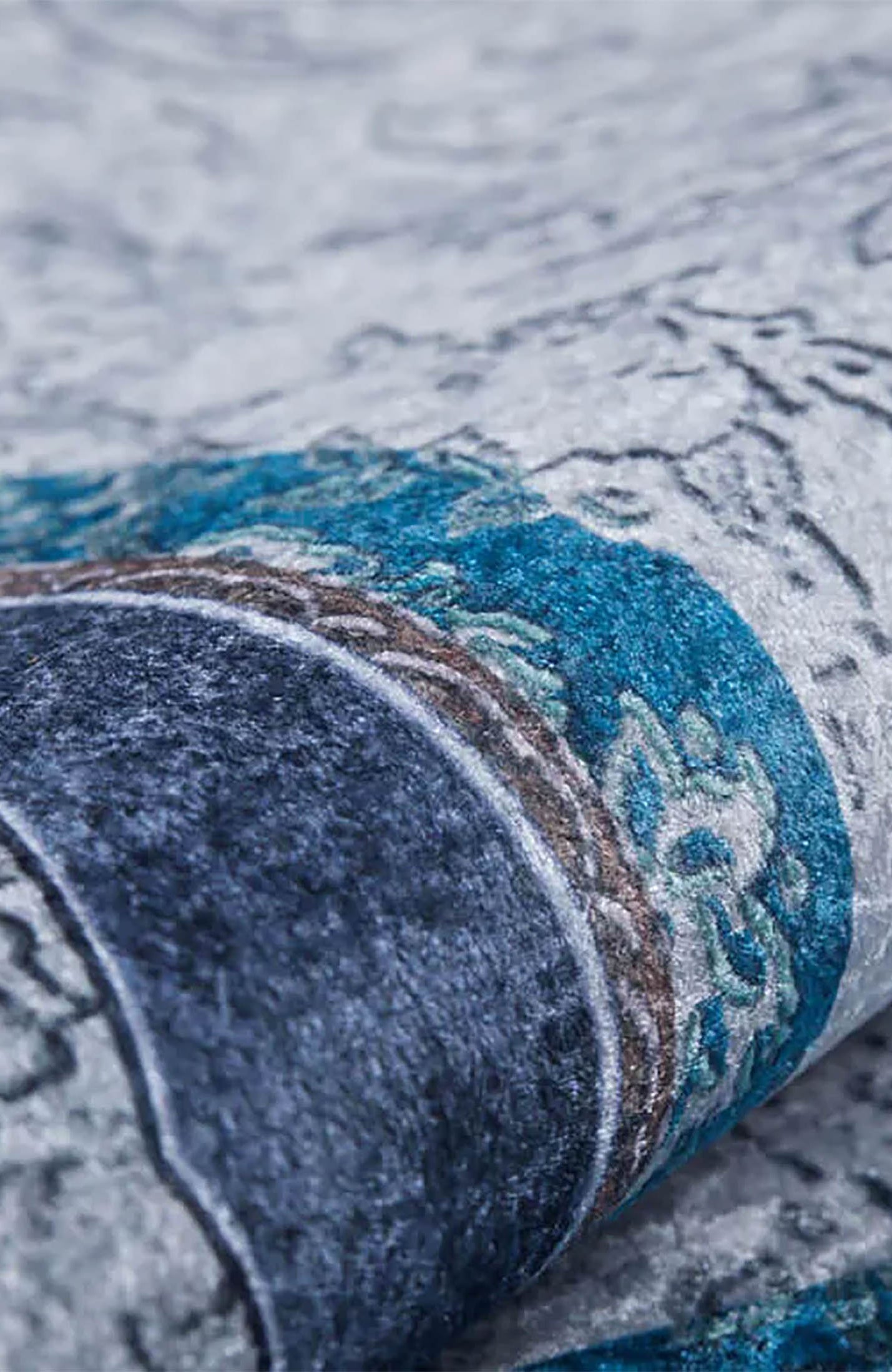 Jade Medallion Turkish Gray Blue Rug