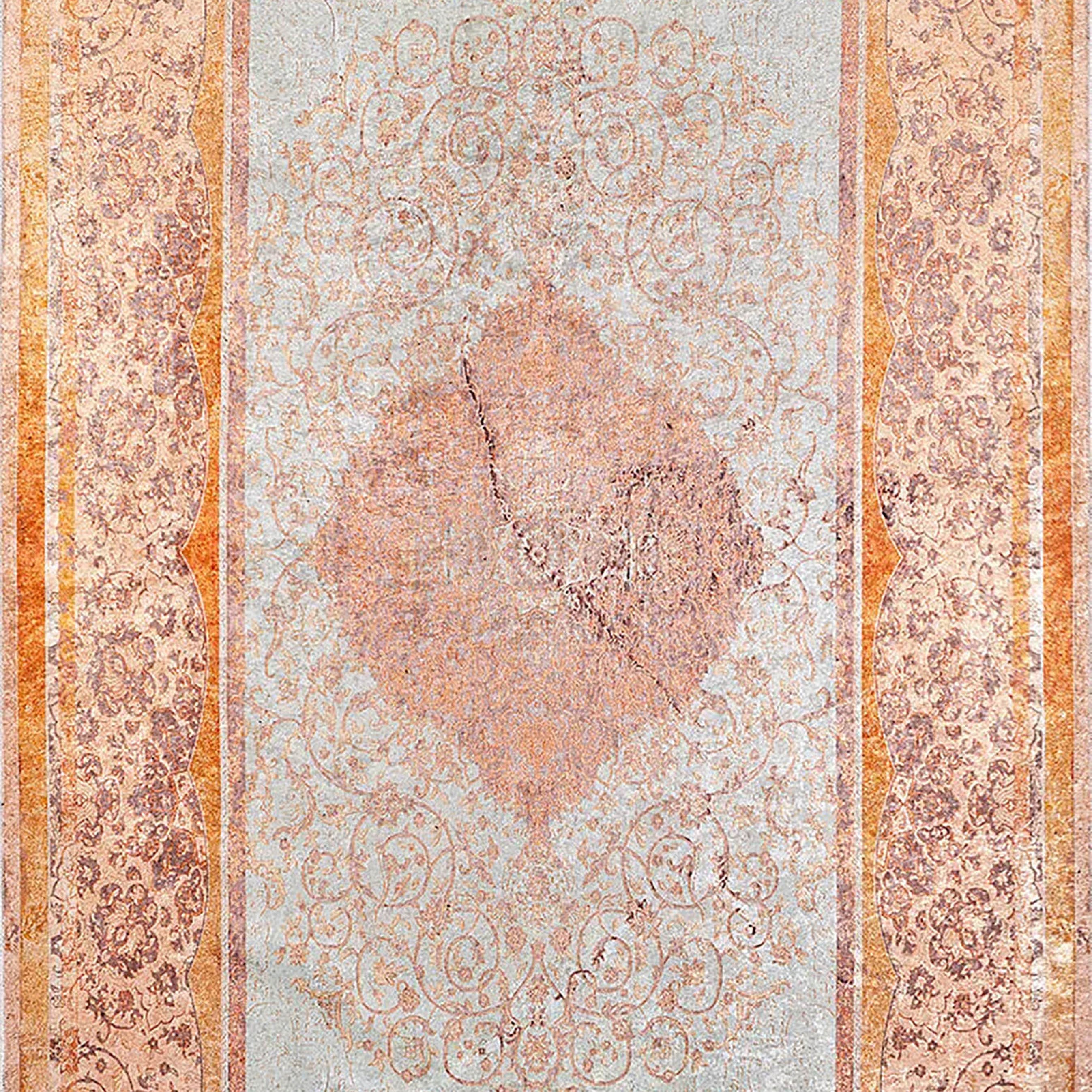 Autumn Medallion Turkish Orange Cream Rug