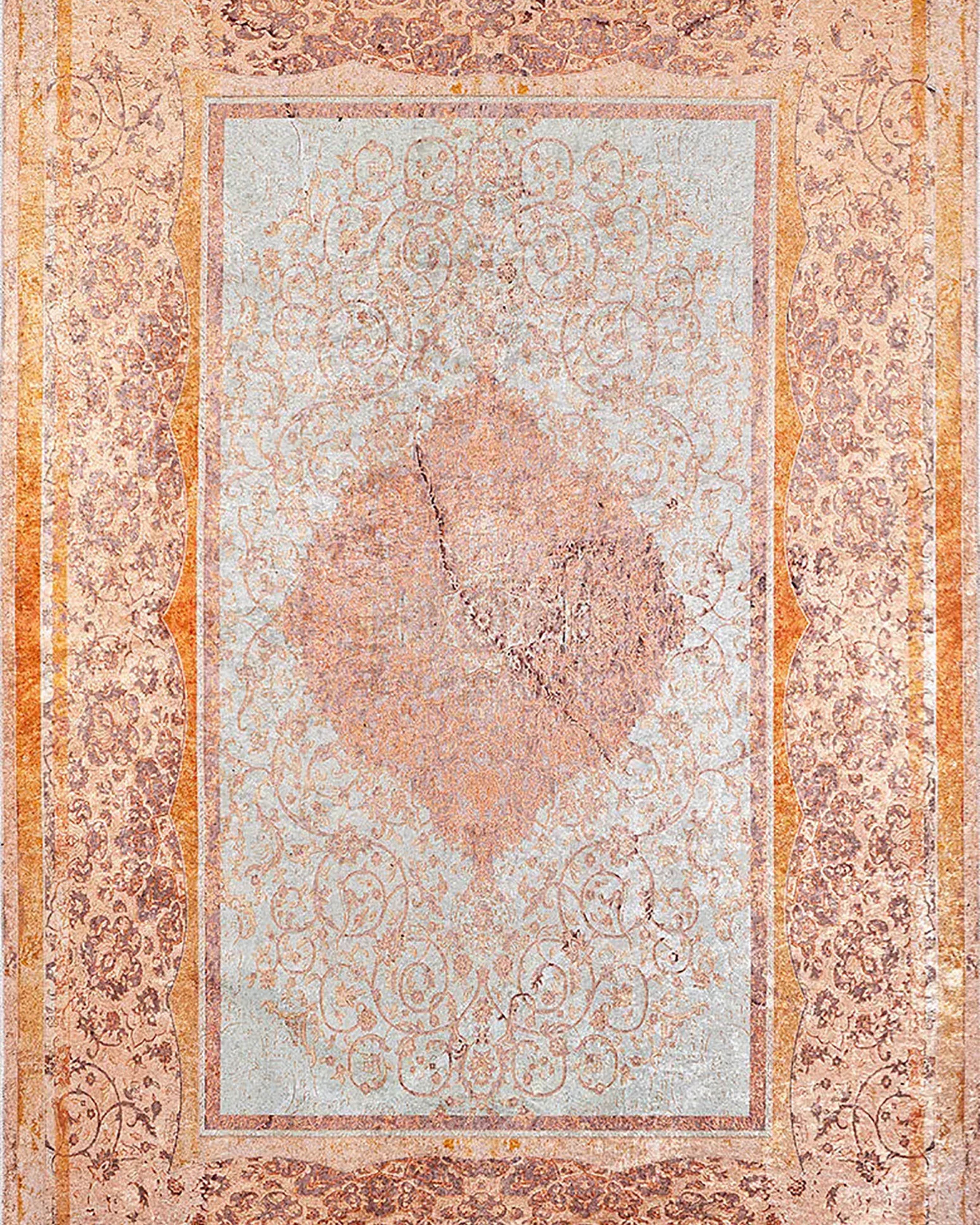 Autumn Medallion Turkish Orange Cream Rug