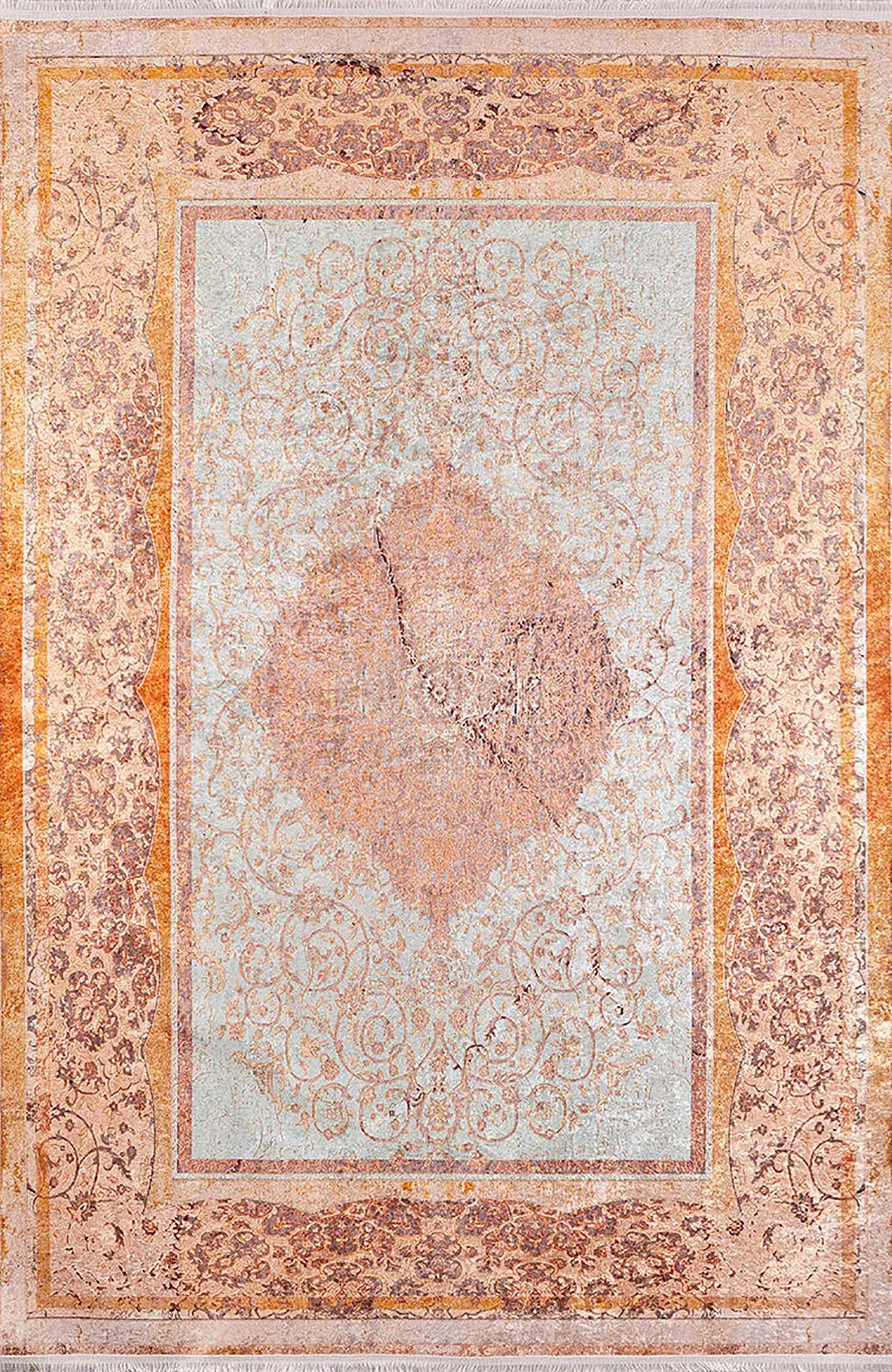 Autumn Medallion Turkish Orange Cream Rug