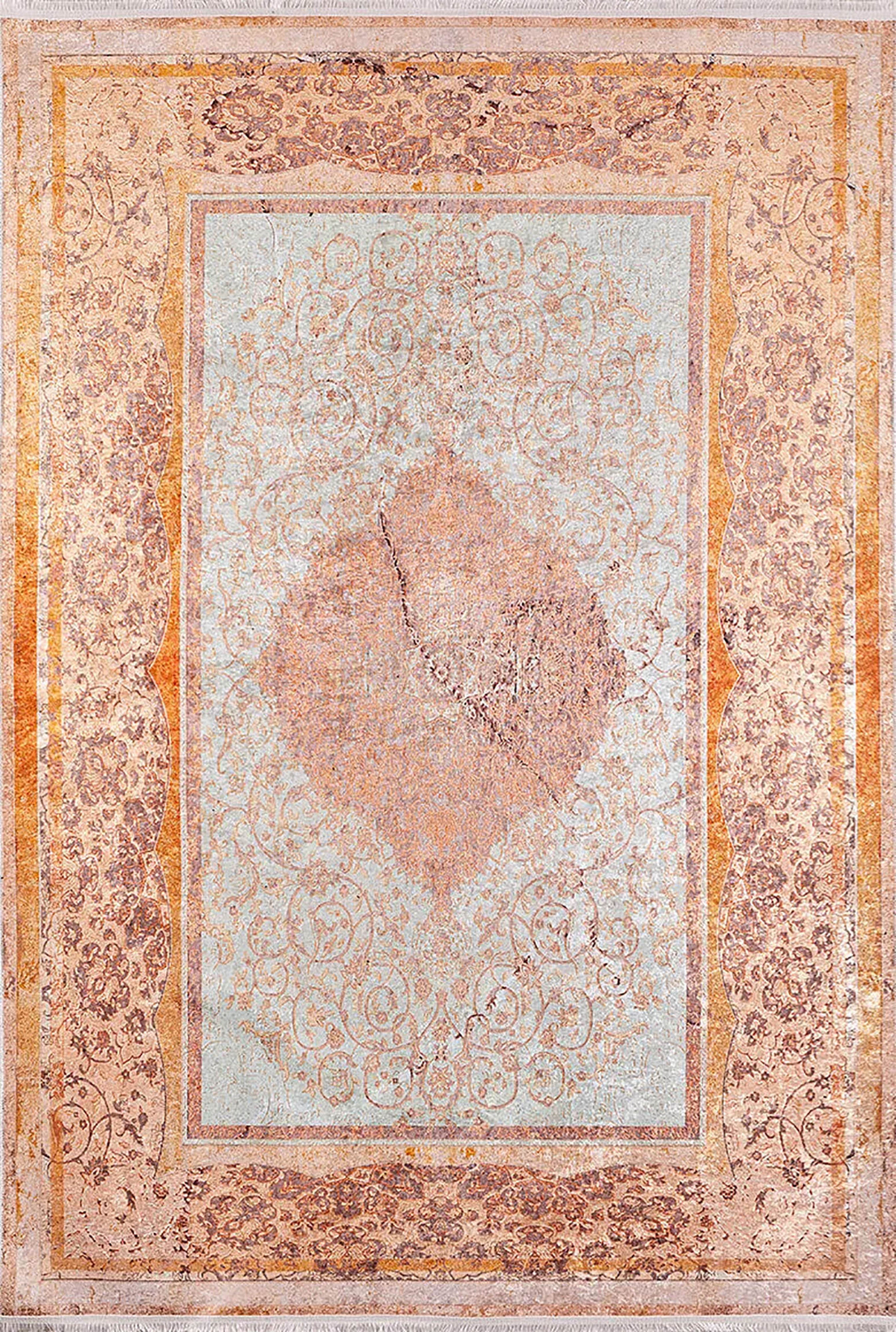 Autumn Medallion Turkish Orange Cream Rug