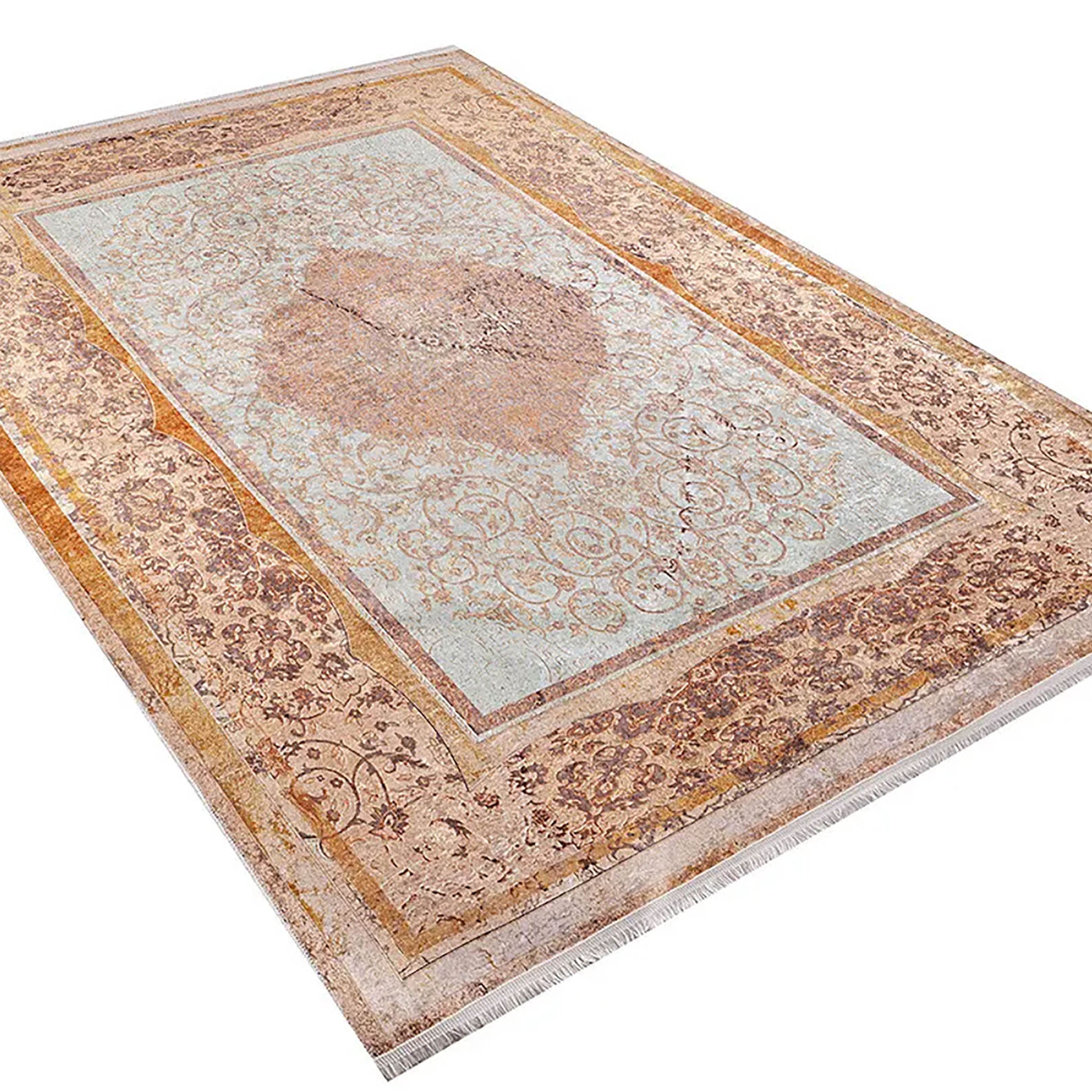 Autumn Medallion Turkish Orange Cream Rug