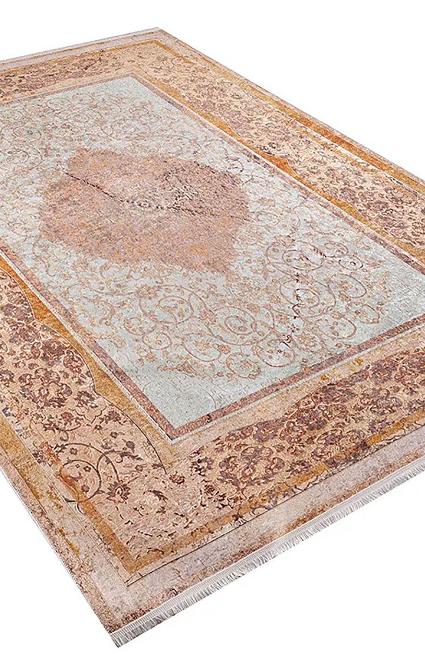 Autumn Medallion Turkish Orange Cream Rug