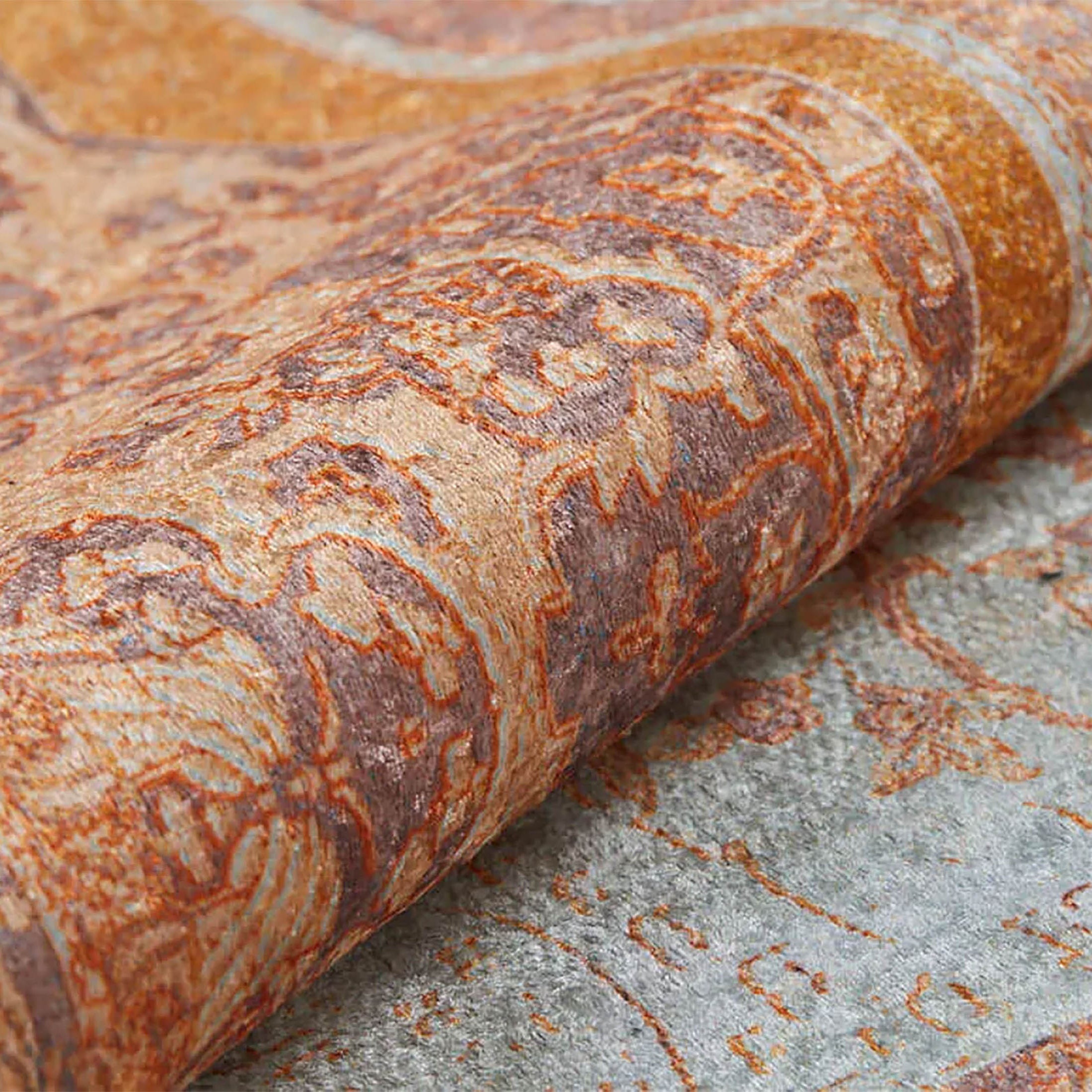 Autumn Medallion Turkish Orange Cream Rug