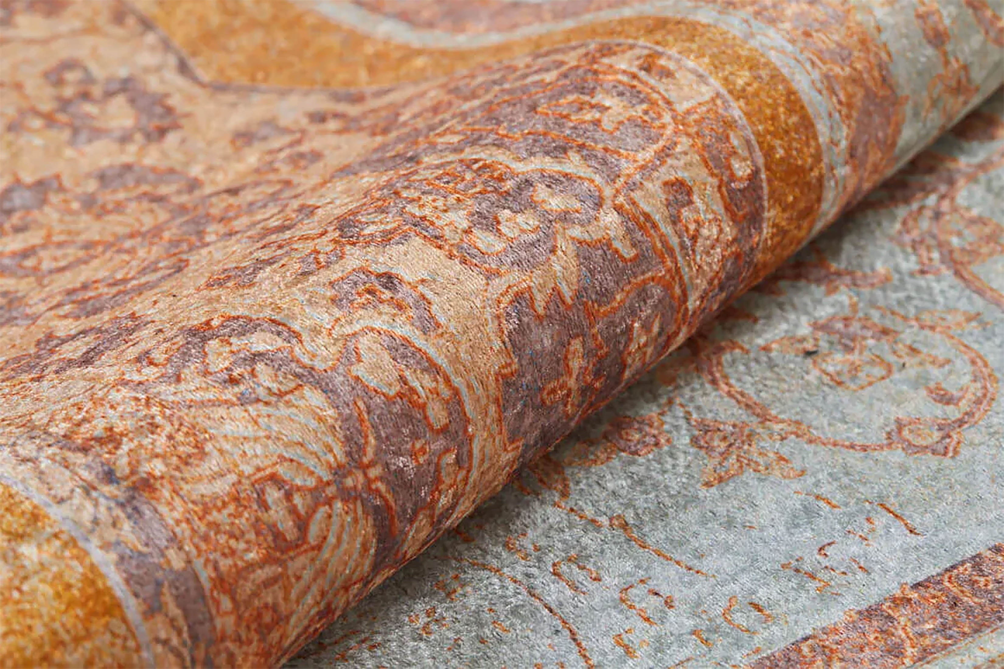 Autumn Medallion Turkish Orange Cream Rug