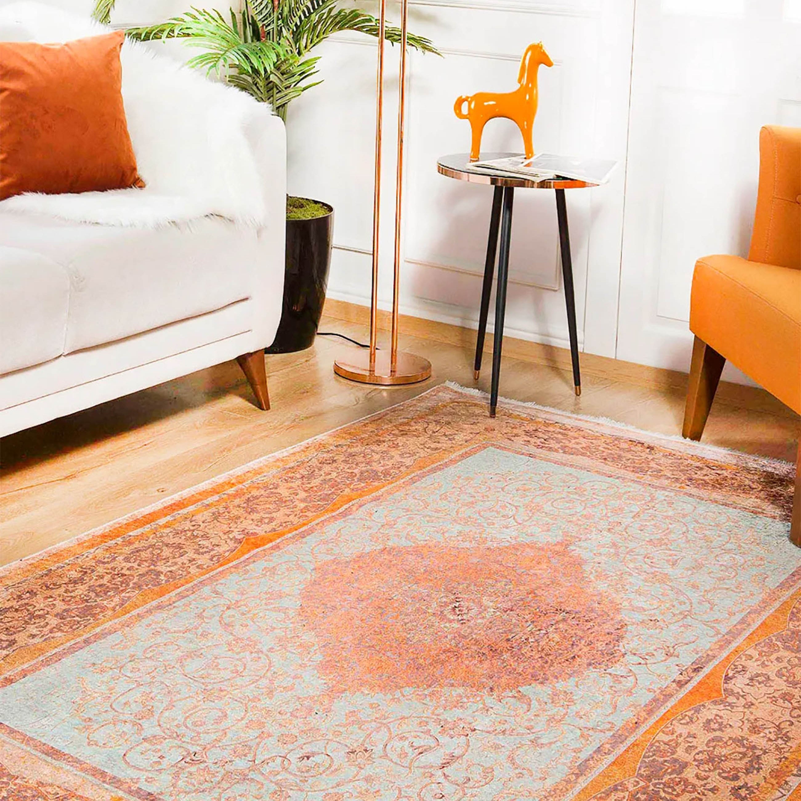 Autumn Medallion Turkish Orange Cream Rug