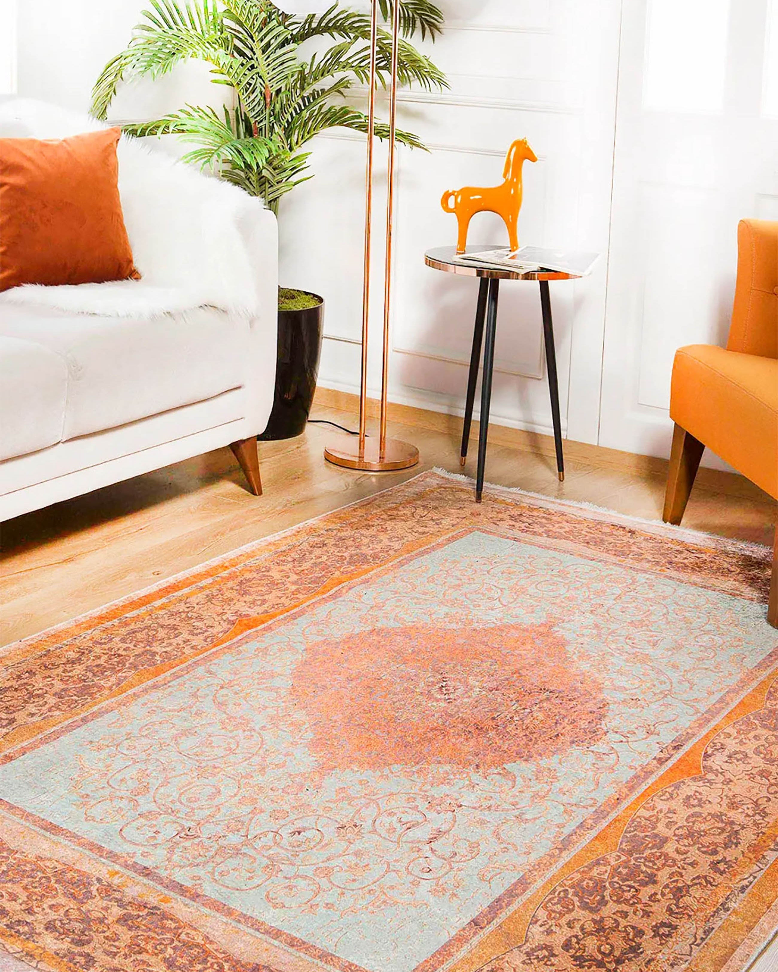 Autumn Medallion Turkish Orange Cream Rug