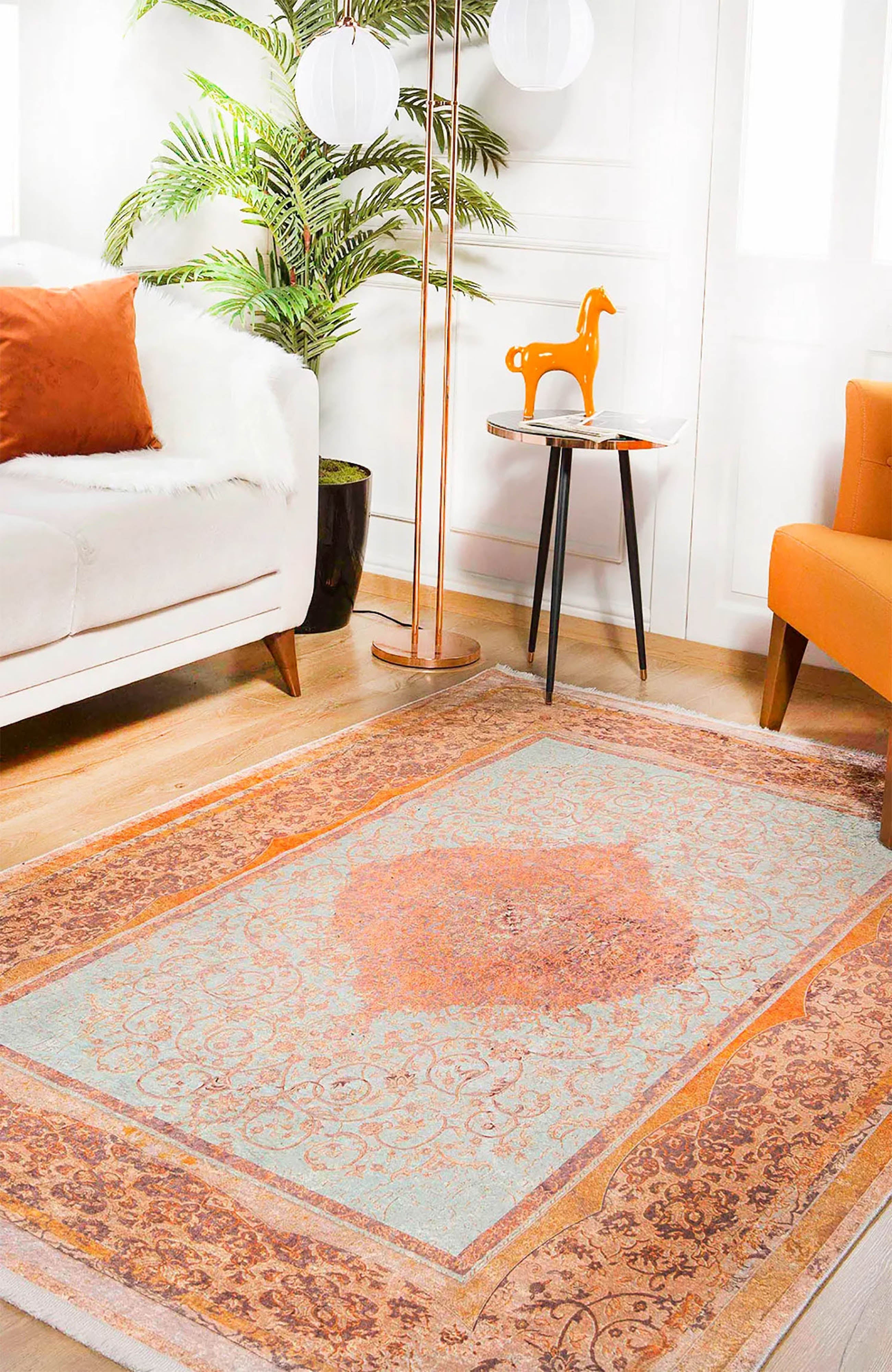 Autumn Medallion Turkish Orange Cream Rug