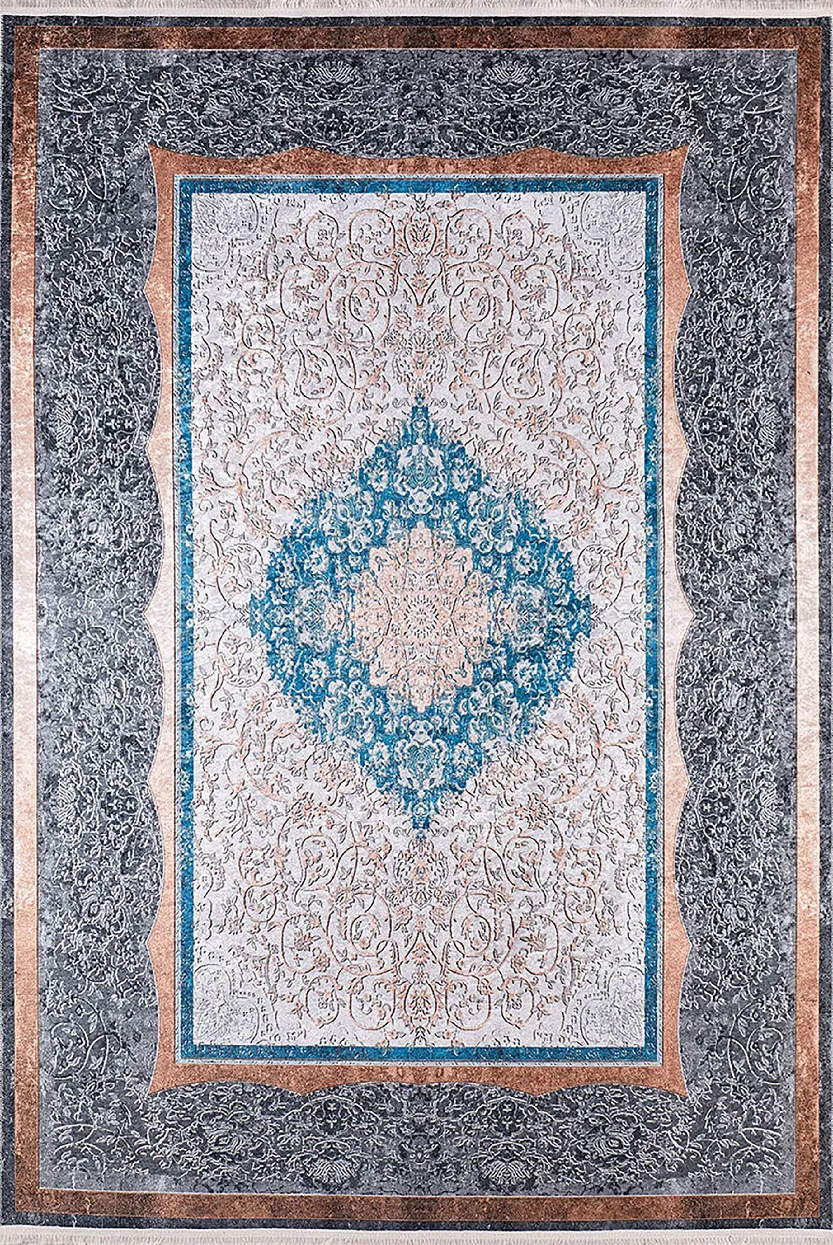 Juniper Medallion Turkish Gray Blue Beige Rug