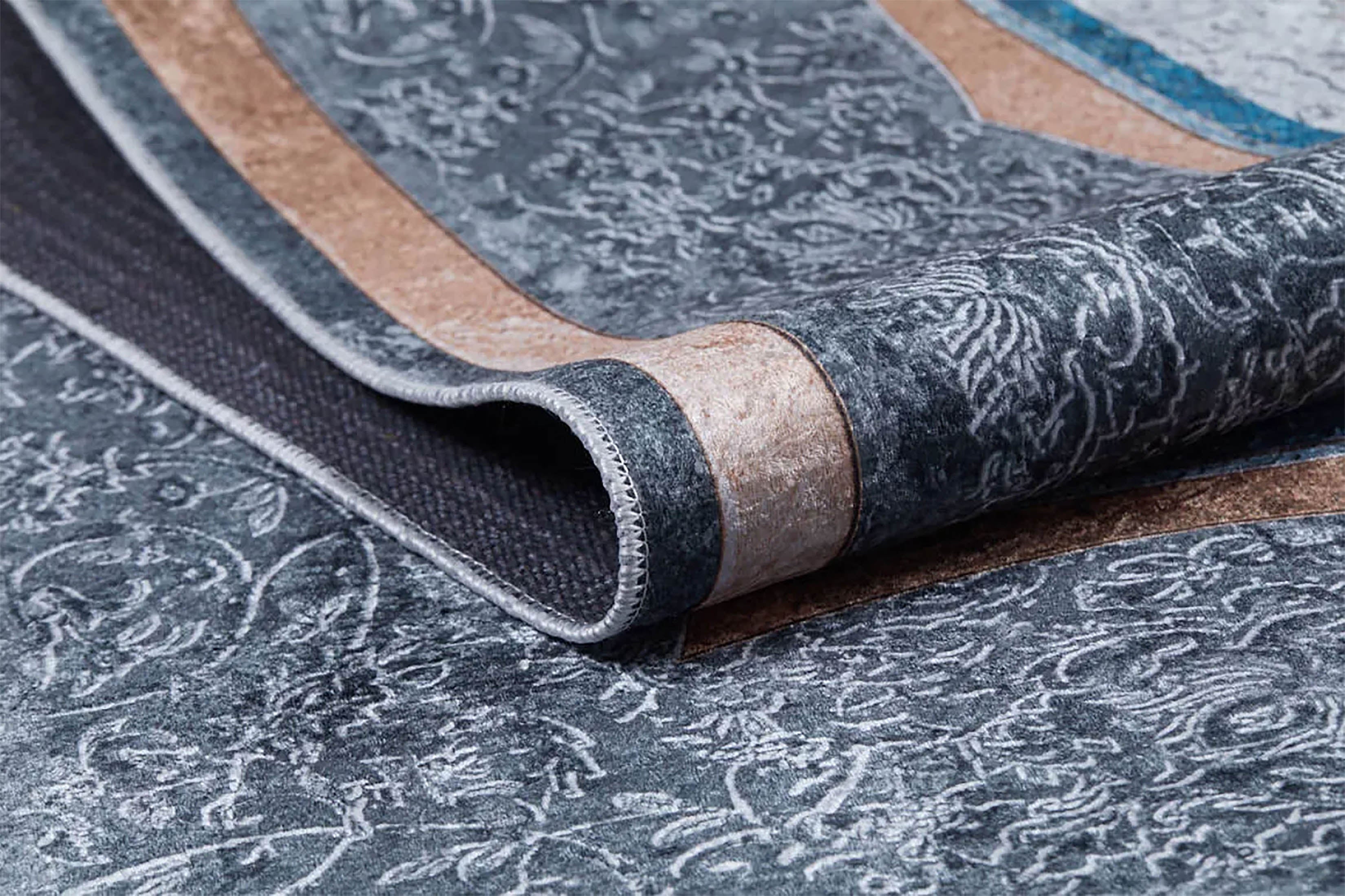 Juniper Medallion Turkish Gray Blue Beige Rug